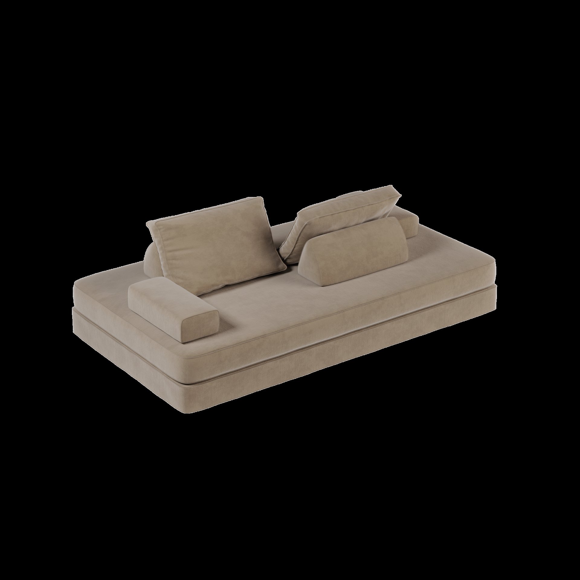 Multifunctional Convertible Sofa Bed With 2 Tumbler Backrests And 2 Pillows, Diy Modern Upholstered Couch - Camel - Image 22