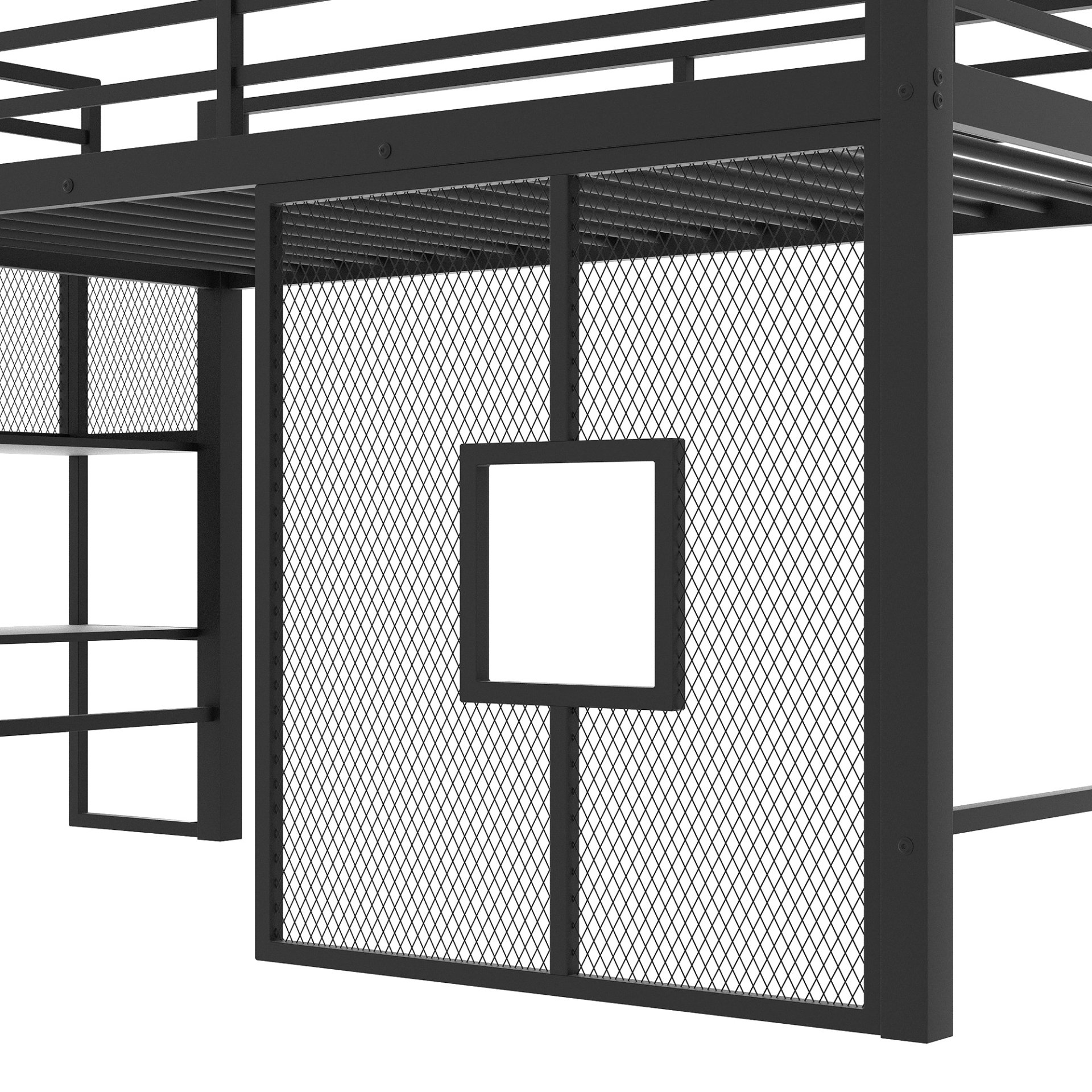 Twin Low Loft Bed Frame With Storage Staircase - Black - Image 6