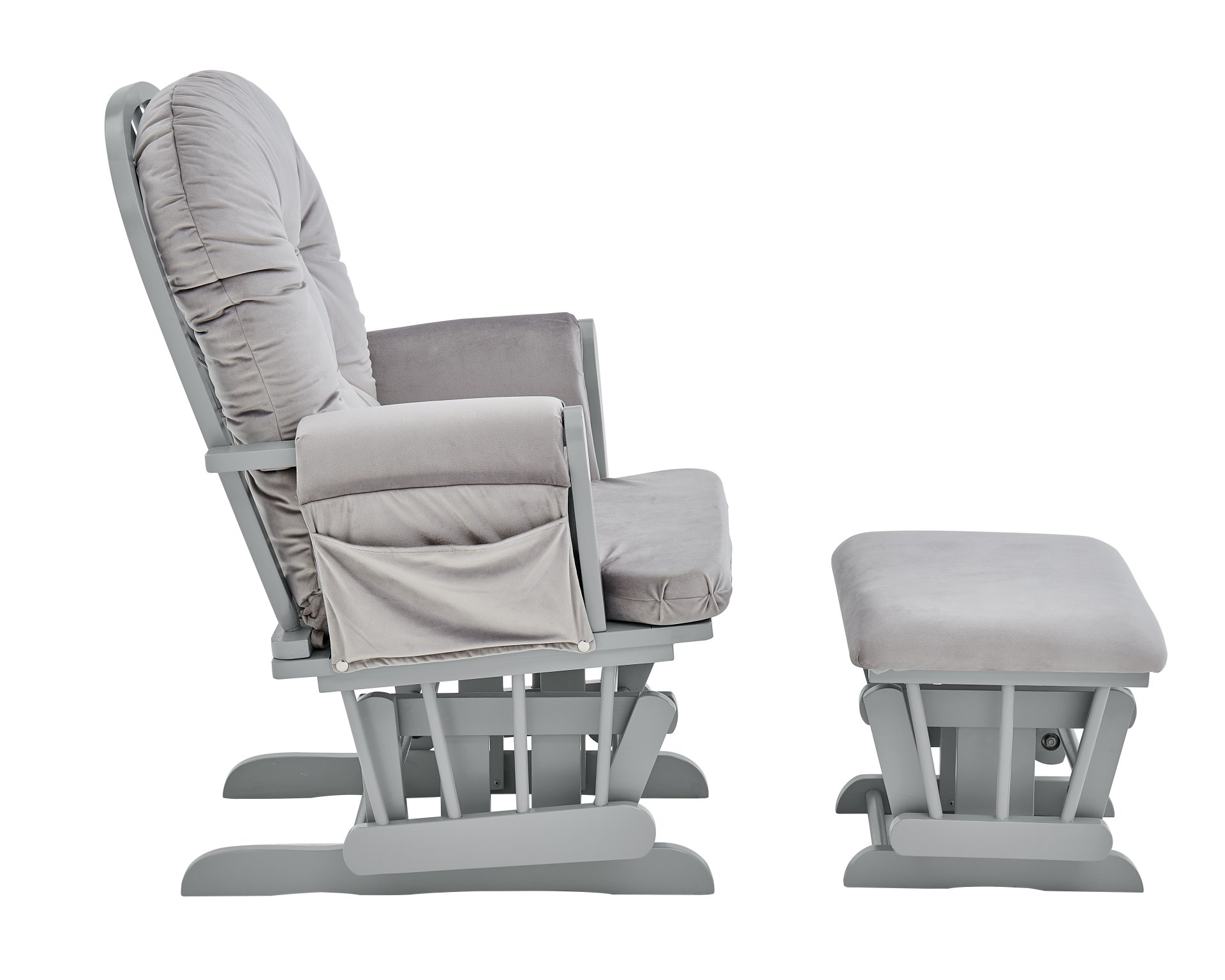 Mason - Glider And Ottoman Gray Wood - Light Gray Fabric - Image 4