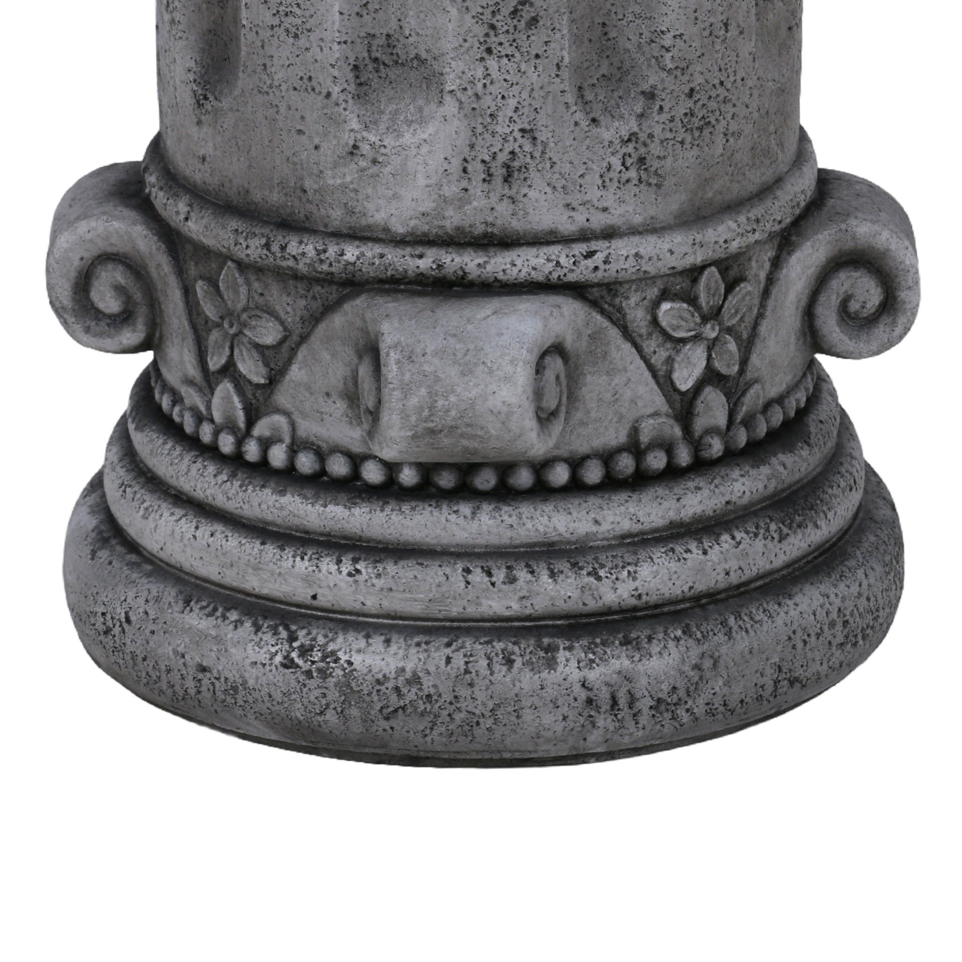 Outdoor End Table, Round Side Table For Patio And Garden - Antique Gray - Image 8