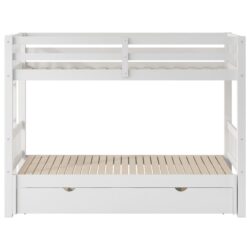 Twin Over Pull Out Bunk Bed With Trundle - White