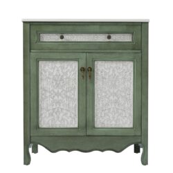 Bathroom Vanity With Rectangle Sink, Tip Out Tray - Antique Blue Green