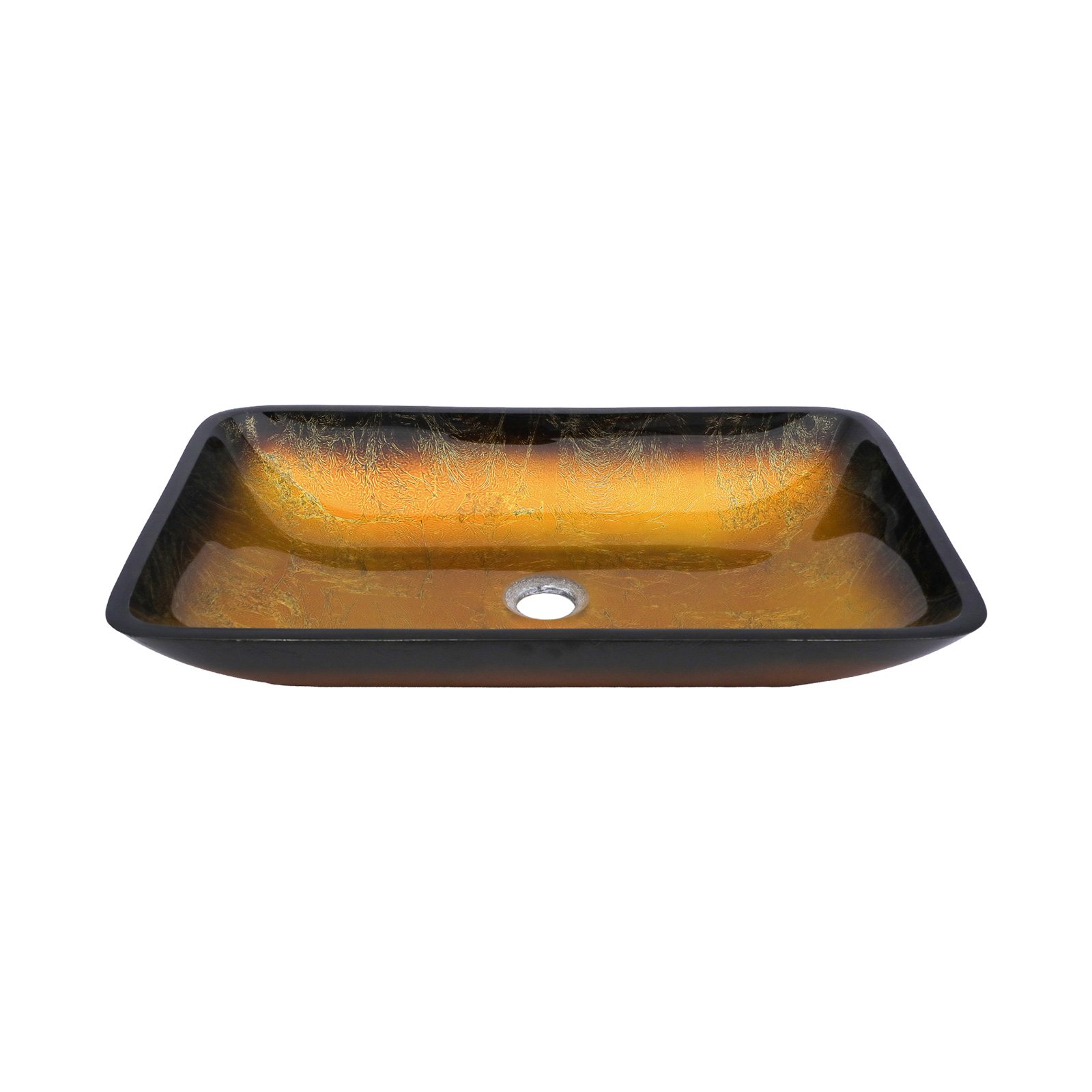 Gradient Vessel Sink Square Above Counter Bathroom Sink With Pop Up Drain - Gold - Image 10