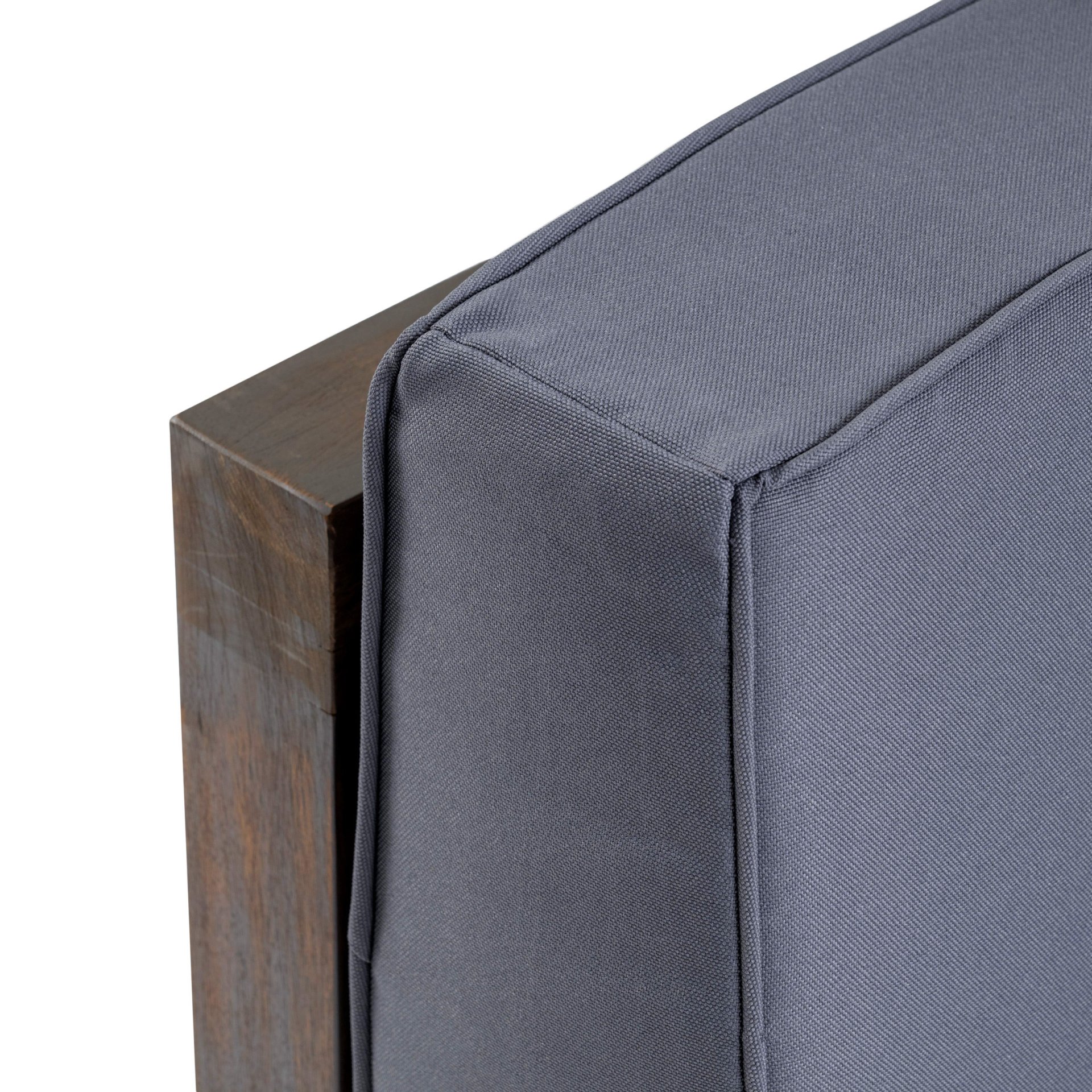 Outdoor Club Chair, Acacia Wood Patio Chair With Fabric Cushion For Backyard, Poolside, Garden Or Porch - Gray - Image 11