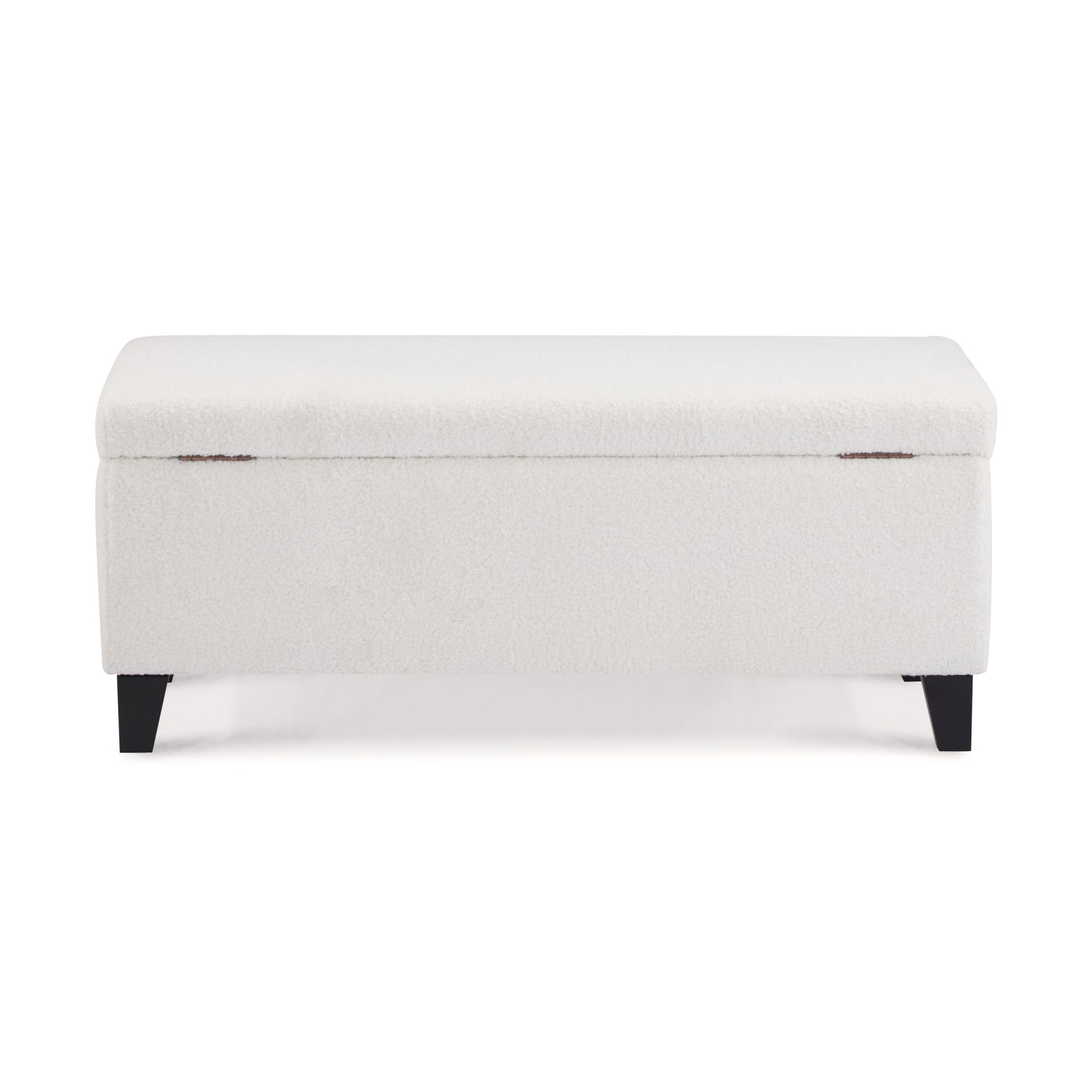 Storage Ottoman With Flip Top Lid - Dark Brown / White - Image 9