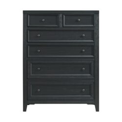 6 Drawer Chest With Knobs And Smooth Slides - Black