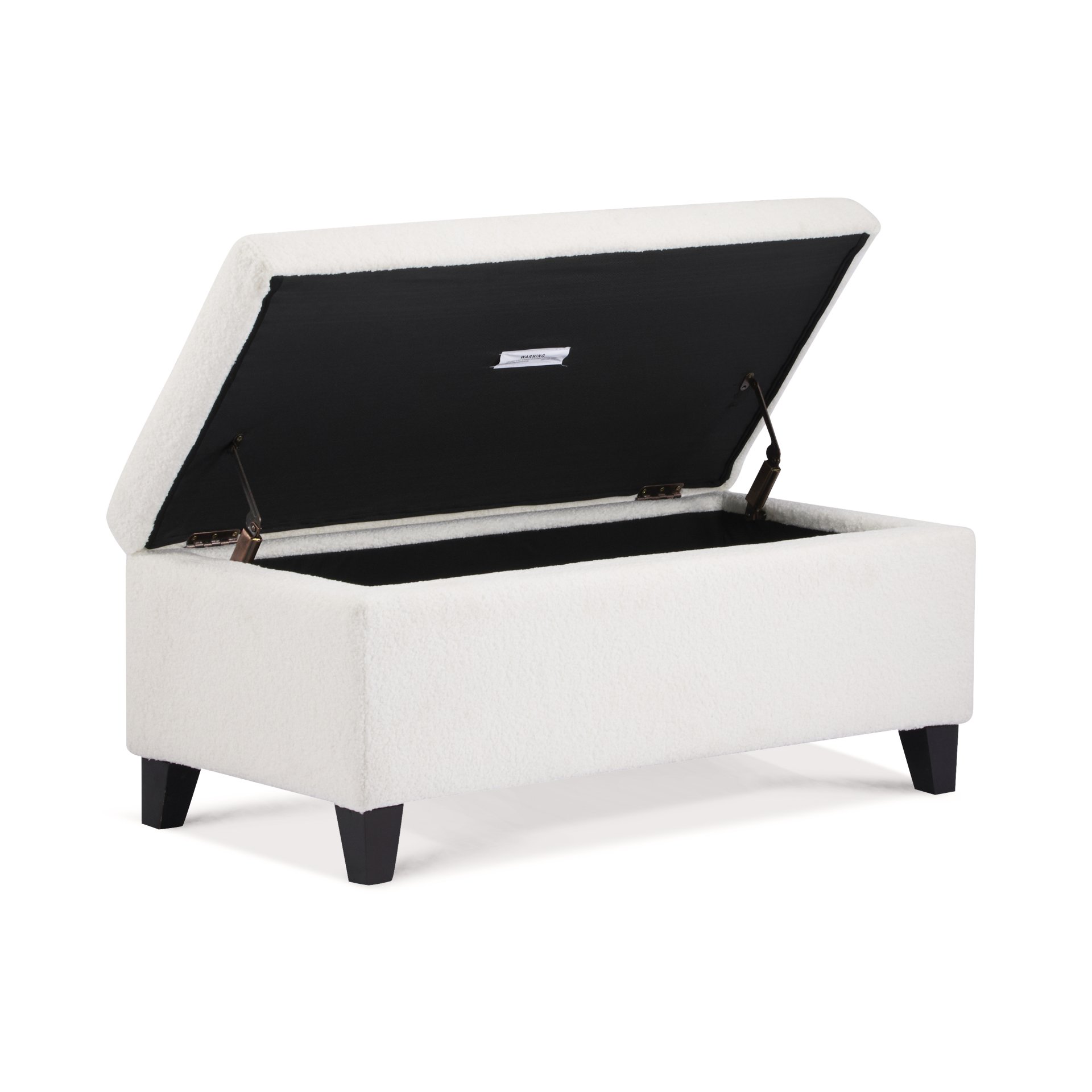Storage Ottoman With Flip Top Lid - Dark Brown / White - Image 6