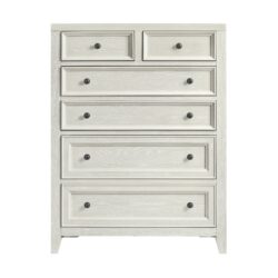 6 Drawer Chest With Knobs And Smooth Slides - White