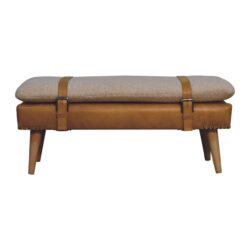 Bouclé Buffalo - Hide Leather Bench - Brown