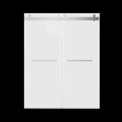 Frameless Double Sliding Soft Close Shower Door - Chrome