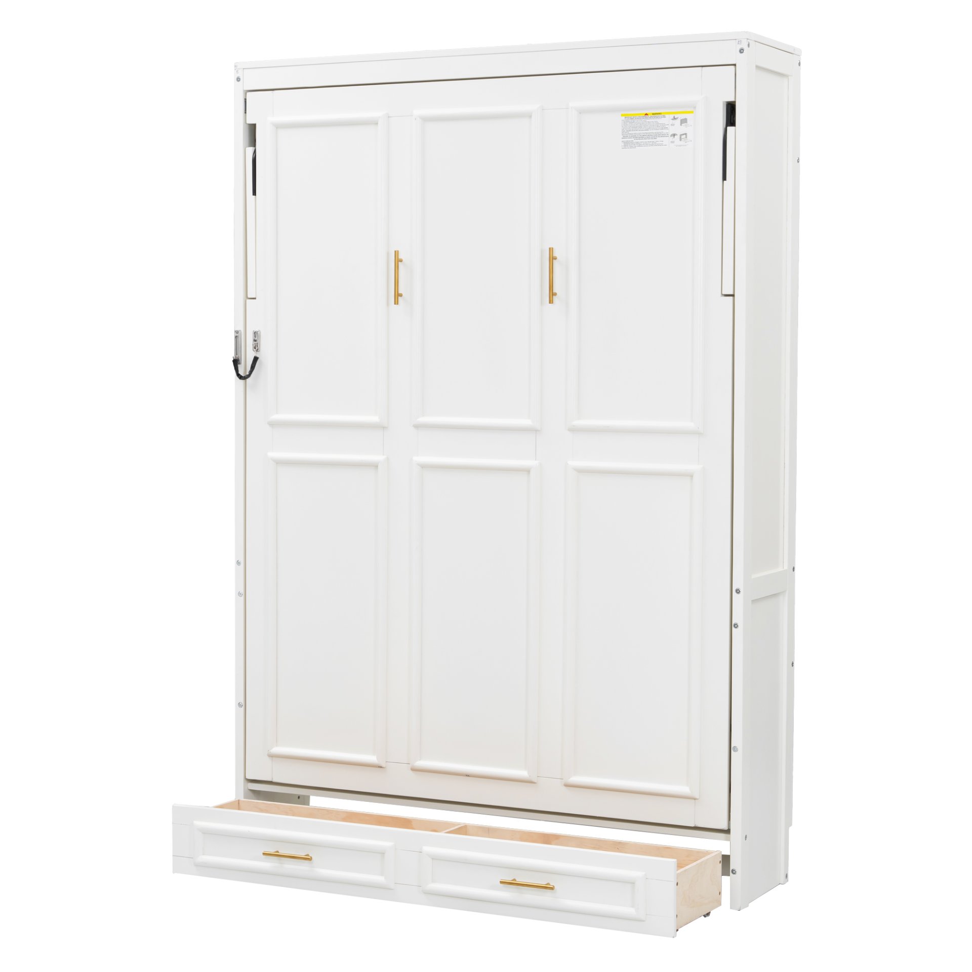 Full Size Murphy Bed With 2 Drawers - Beige - Image 13