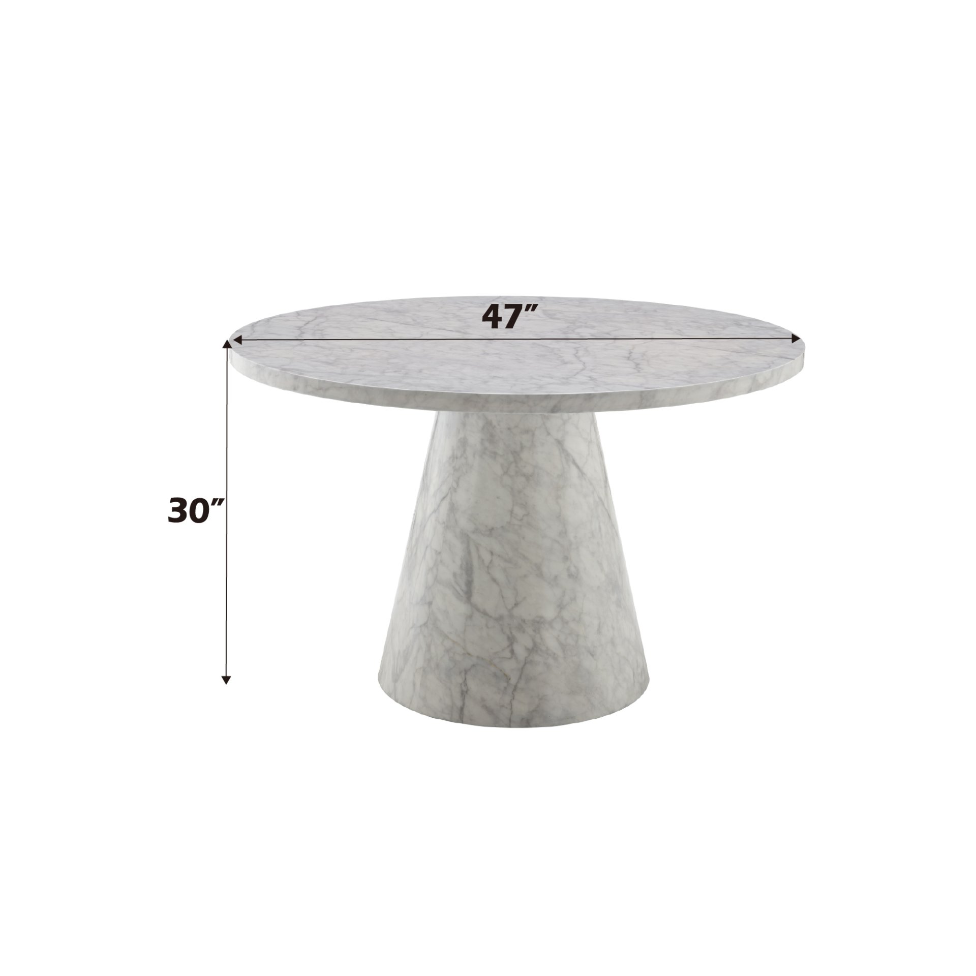 Kacey - Natural Engineered Stone Round Dining Table - Stone Gray - Image 3