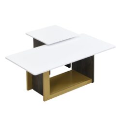 Small Square Coffee Table, End Table For Living Room (Set of 2) - White