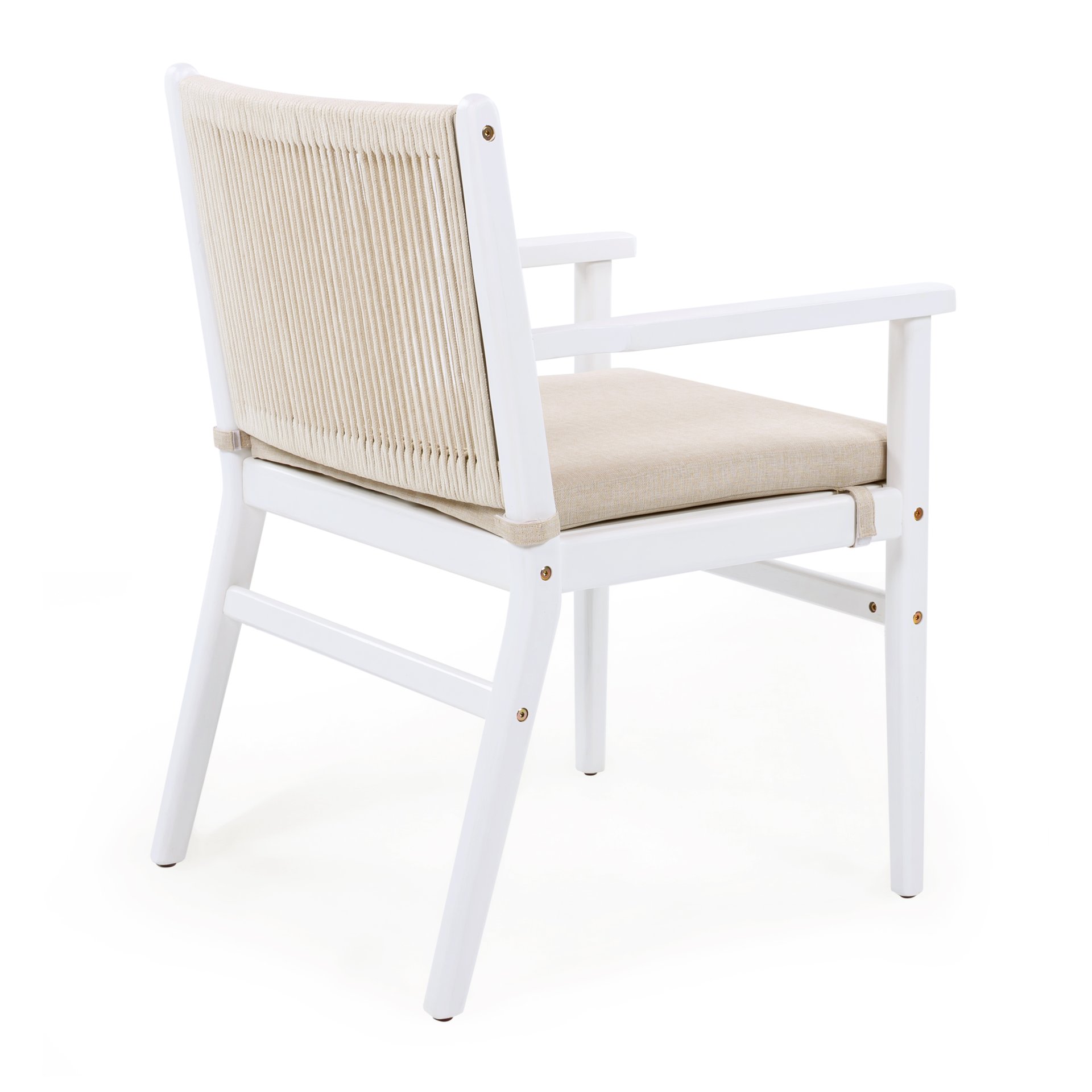 Outdoor Dining Armchair (Set of 2) - Beige / White - Image 7