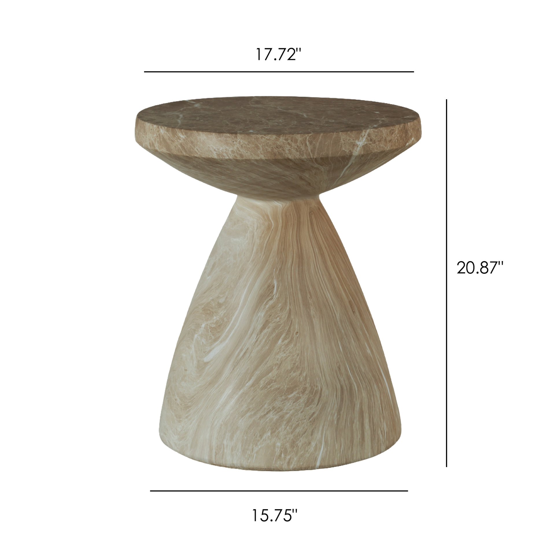 Outdoor Geometric End Table - Marble - Image 3