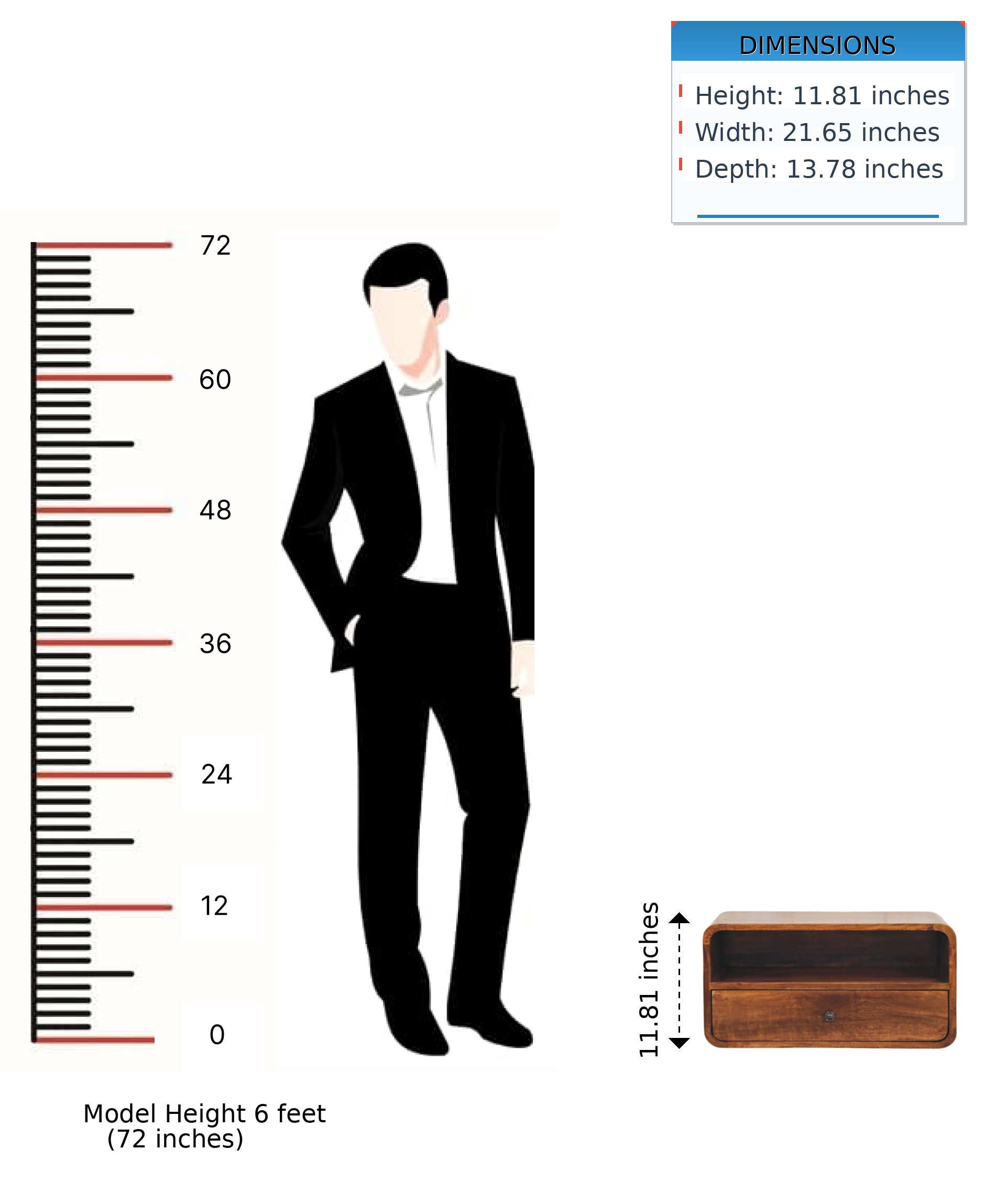 Avora - Wall Mounted Nightstand - Brown - Image 13