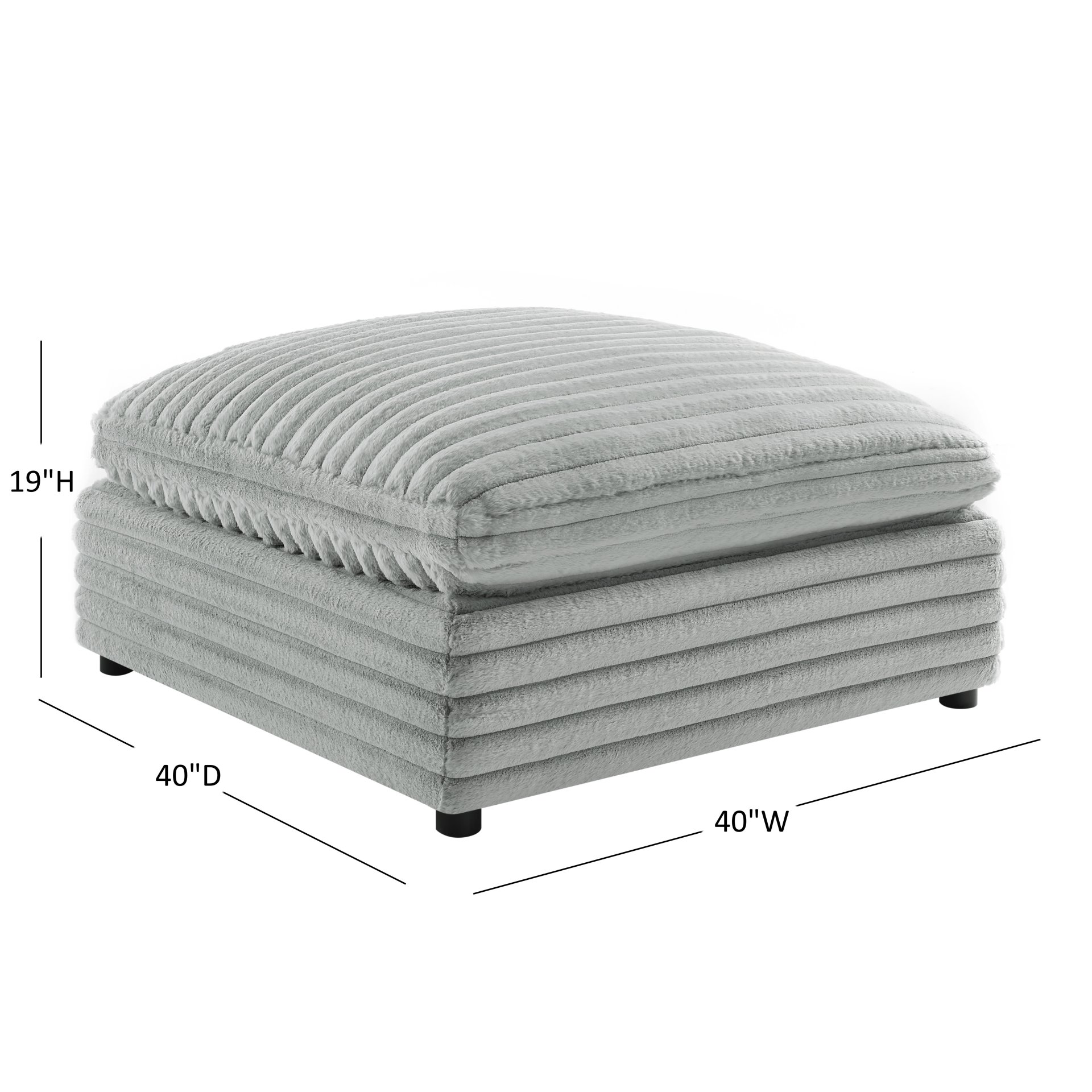 Jenny - Square Ottoman - Gray - Image 3