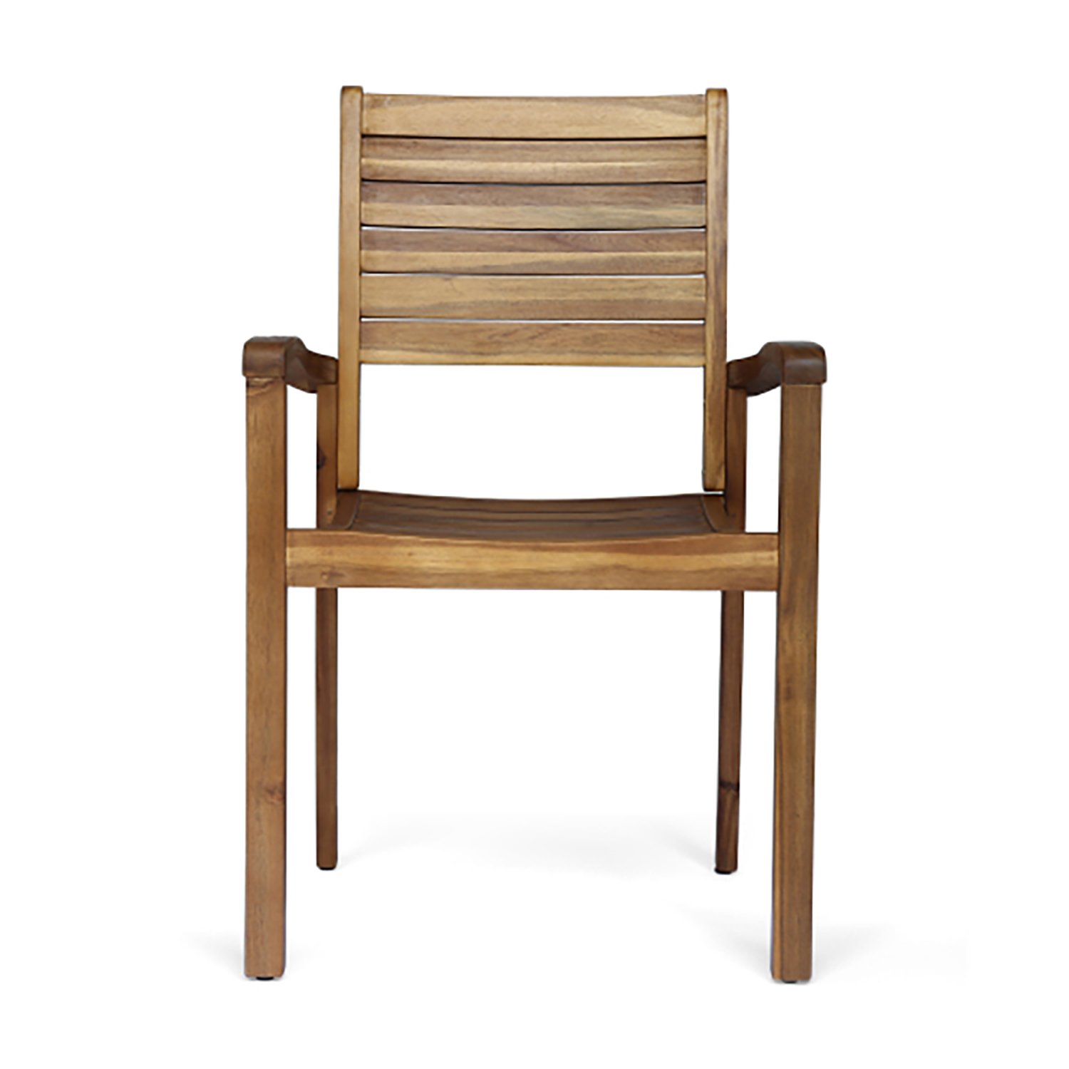 Outdoor Dining Chair, Stacking Design For Patio - Acacia Wood - Image 7