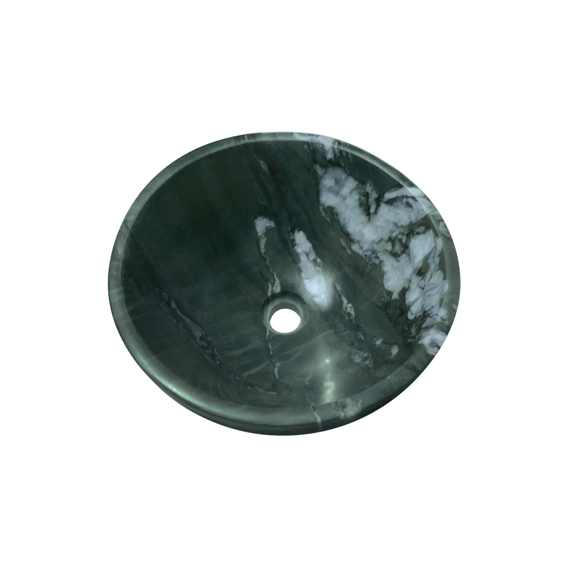 Bathroom Vessel Sink, Semi Polished Surface, Genuine Real Marble - Green - Image 11