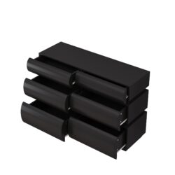 Minimalist 6 Drawer Dresser, Handle Free Design With Wide Storage - Black