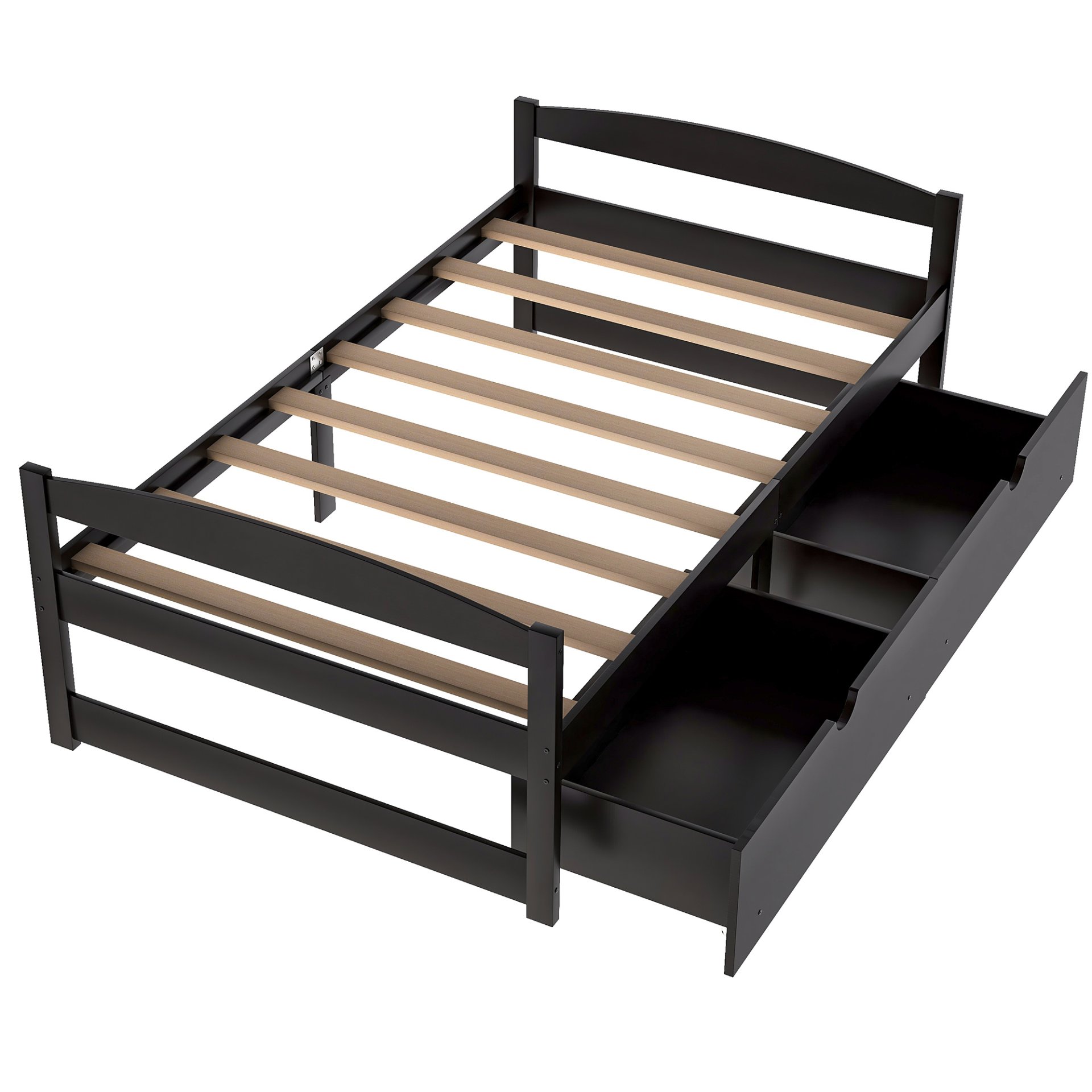 Twin Size Platform Bed With 2 Drawers - Espresso - Image 6