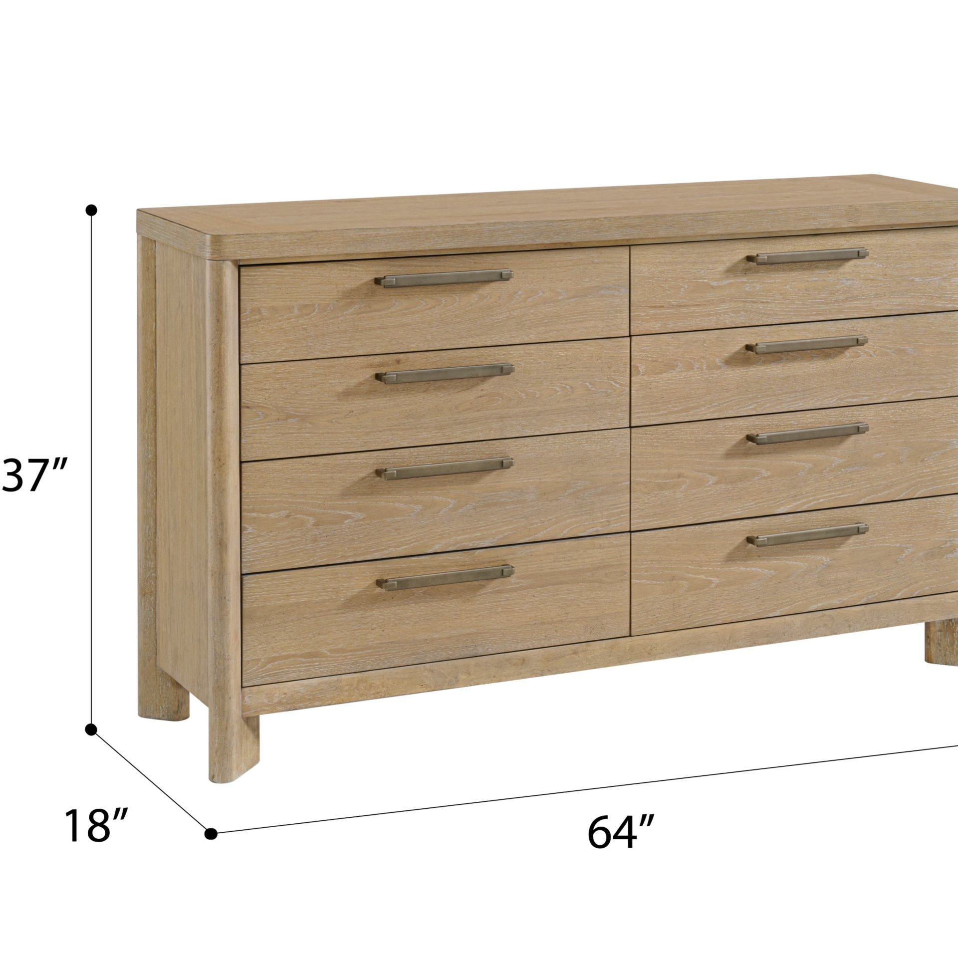 Contemporary 8 Drawer Dresser - Tan - Image 3