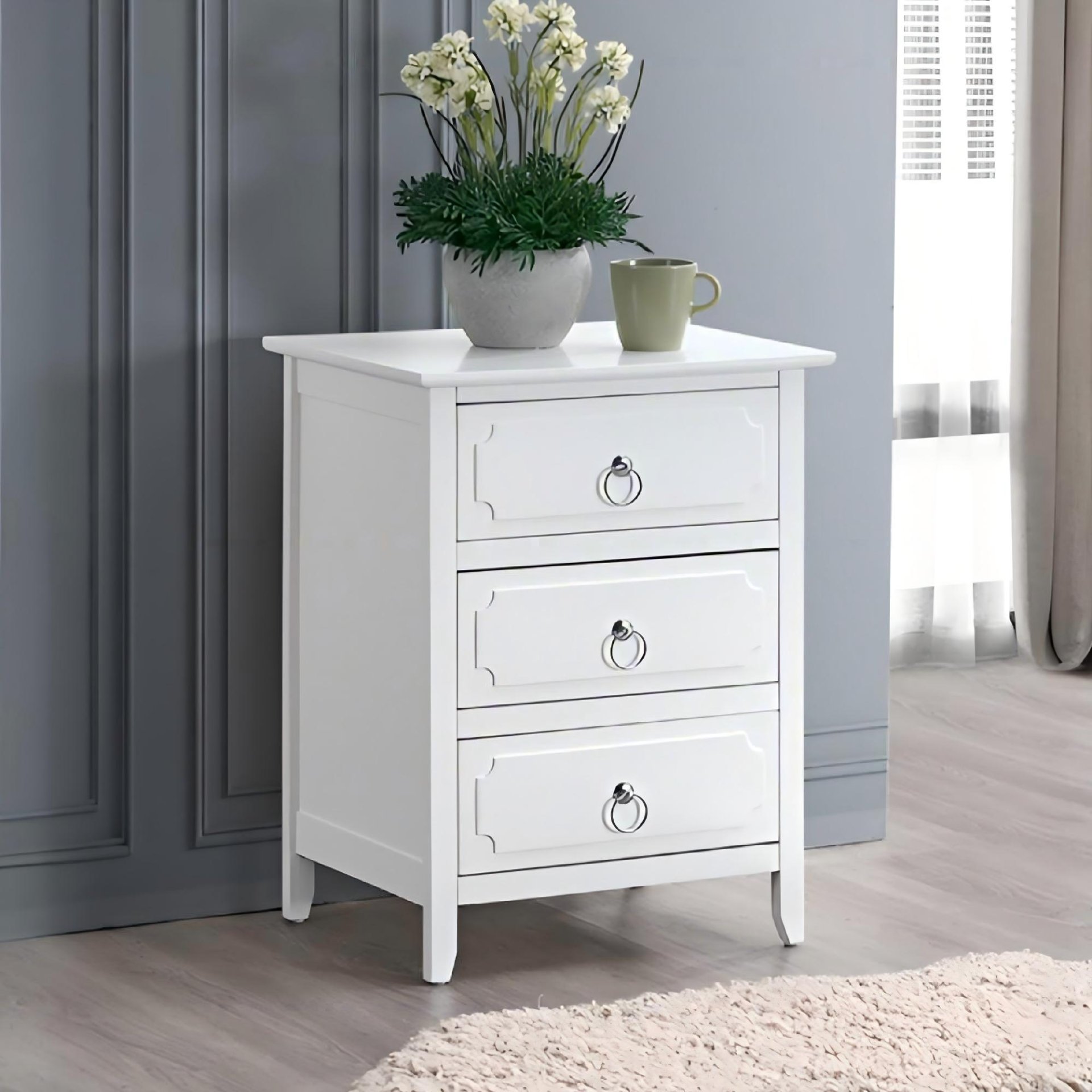 Daniel - 3 Drawer Nightstand - White - Image 2