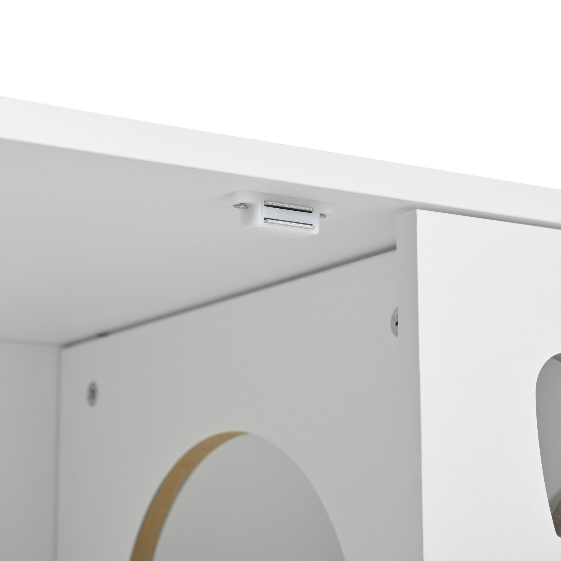 Furniture Style Cat Cabinet Cat Litter Box With Sisal Scratching Door - Cream White - Image 14