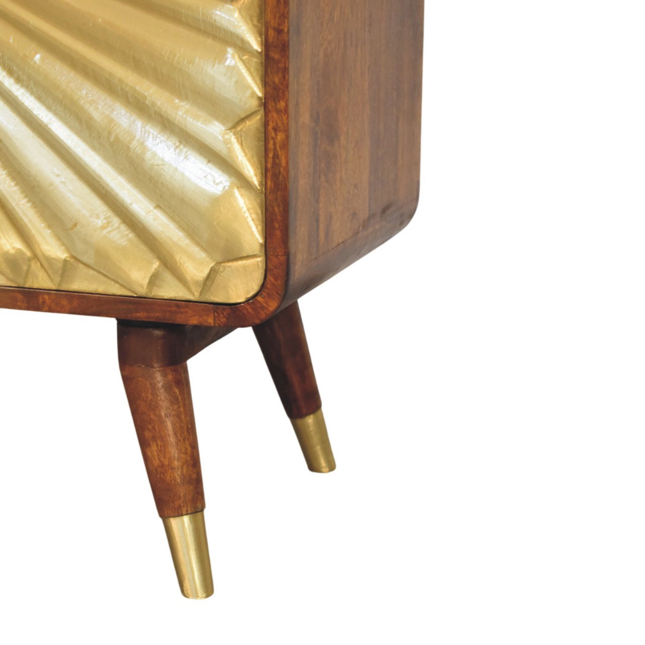 Avora - Brass Embossed 2 Door Cabinet - Brown / Golden - Image 7