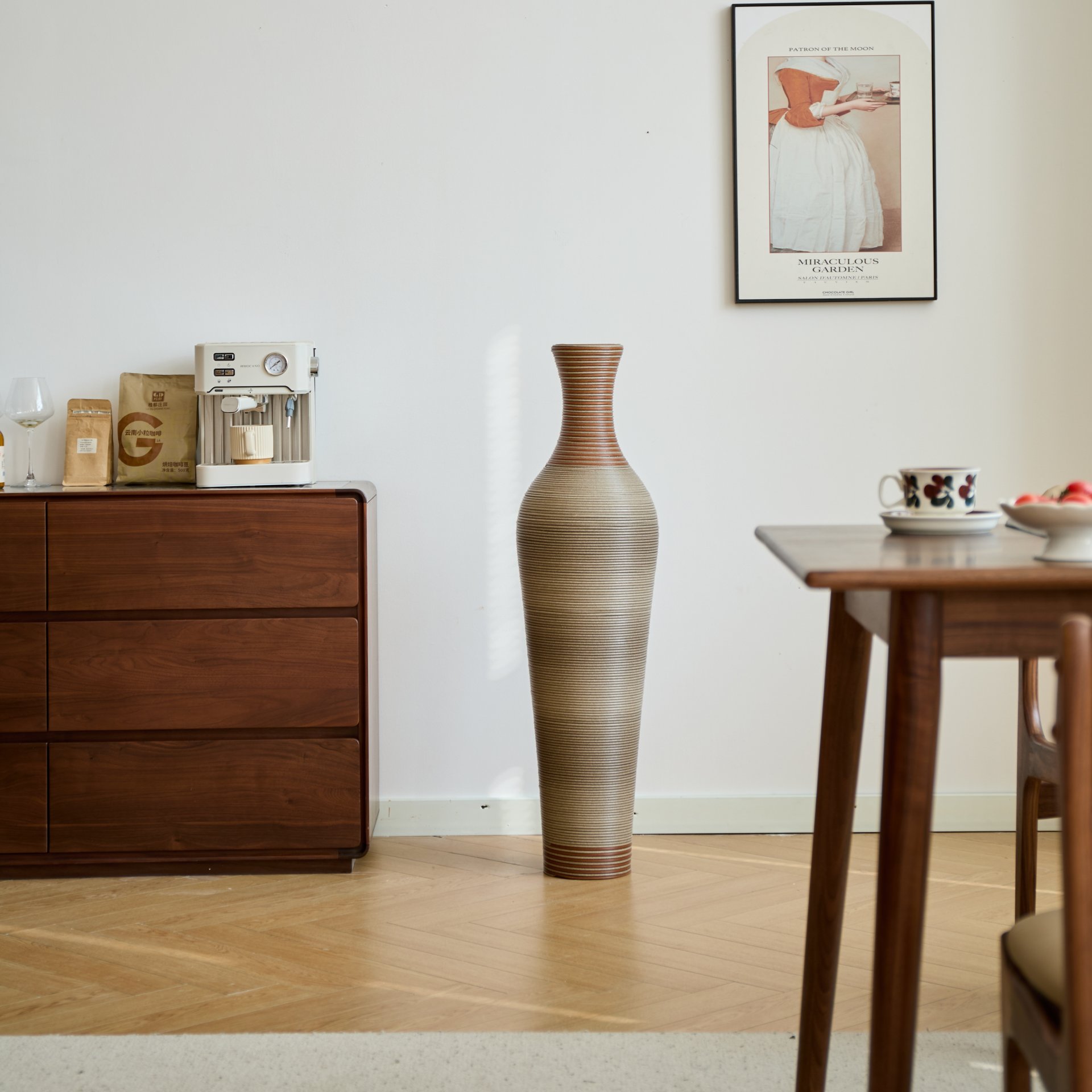 Tall Vase - Brown Decorative Floor Vase, Classic Neat Floor Vase Tall Freestanding Flower Holder, Artificial Rattan Vase, Floor Vase, Flower Holder For Home Decor - Gray - Image 11