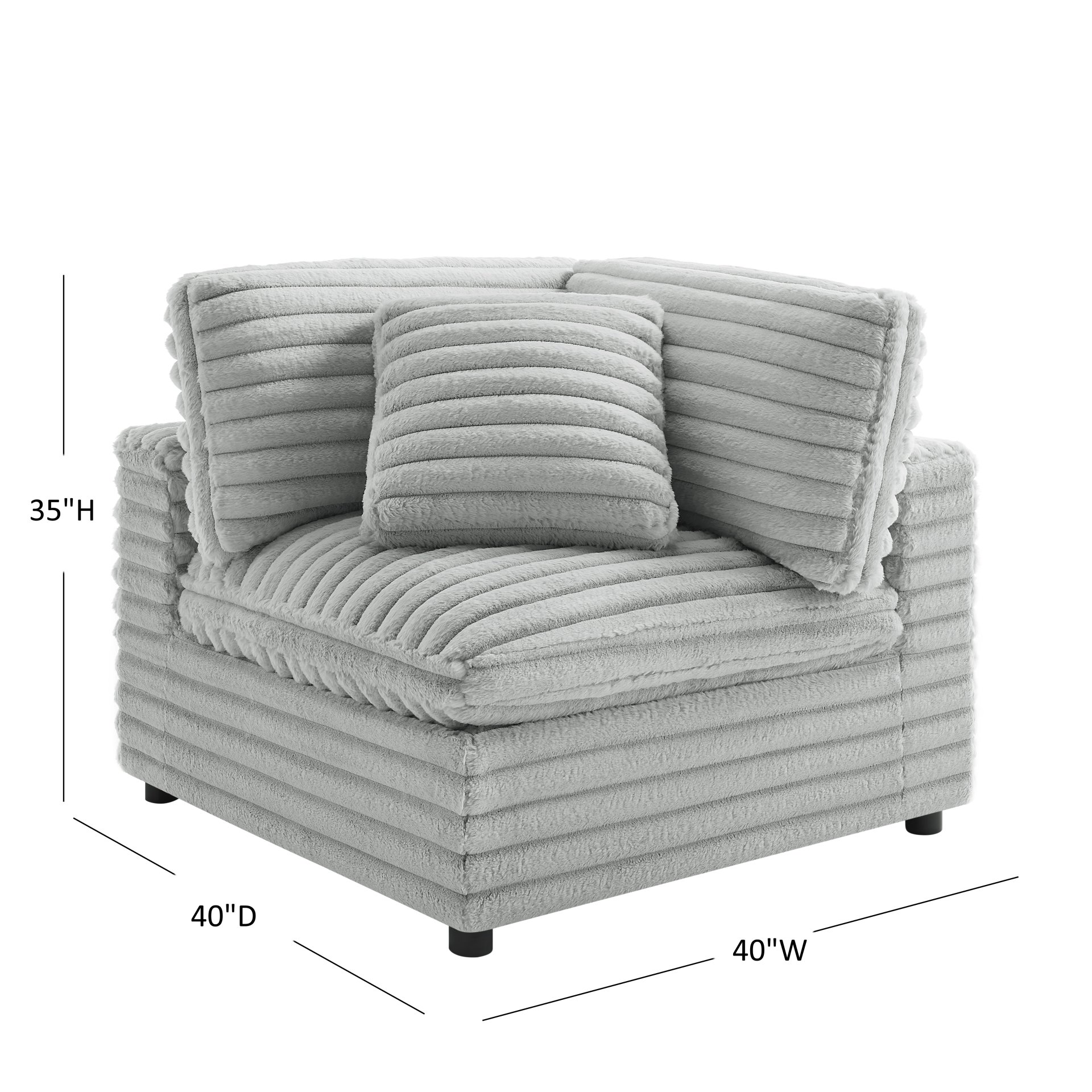 Jenny - Corner Accent Chair - Gray - Image 3