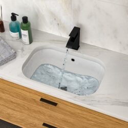Undermount Bathroom Sink With Overflow, Premium High Temp Fired - White