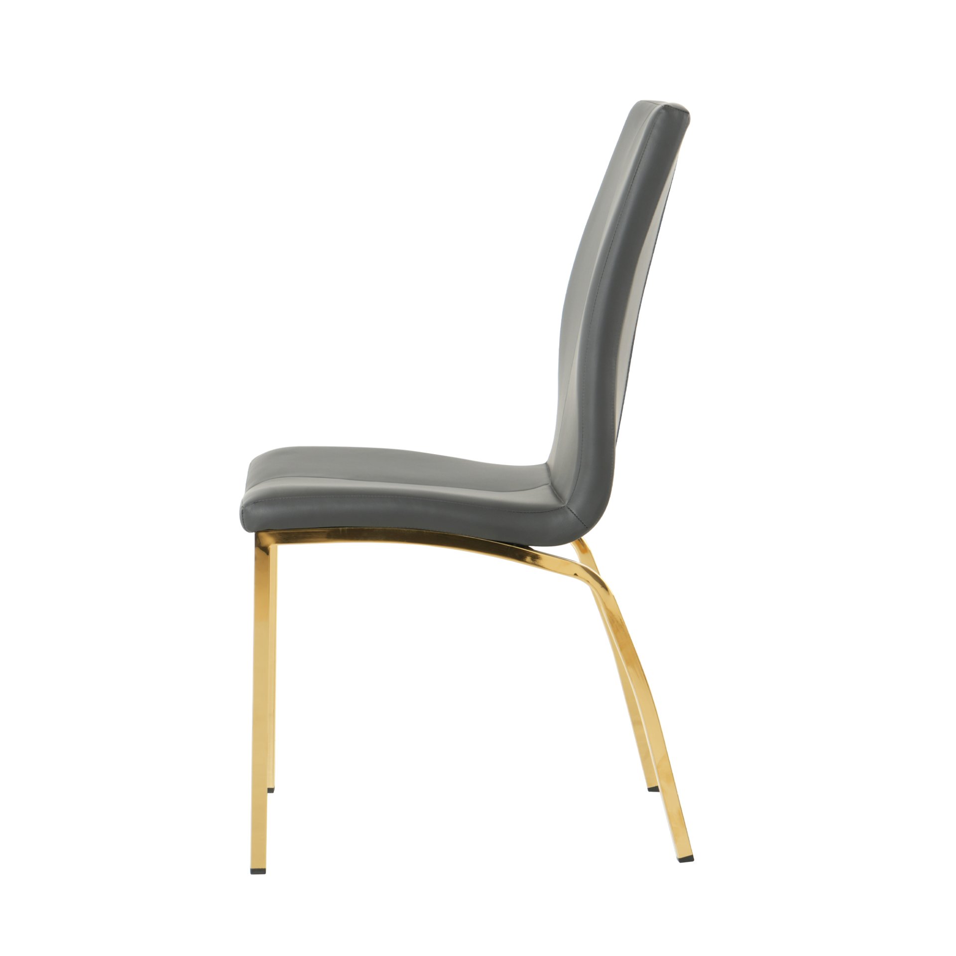Modern Upholstered Dining Chair (Set of 4) With Gold Plated Metal Legs - Black - Image 12