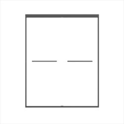 Double Sliding Shower Door, Semi Frameless Bypass Bathroom Sliding Door With 1 / 4" (6Mm) Tempered Glass For Walk In Shower - Matte Black