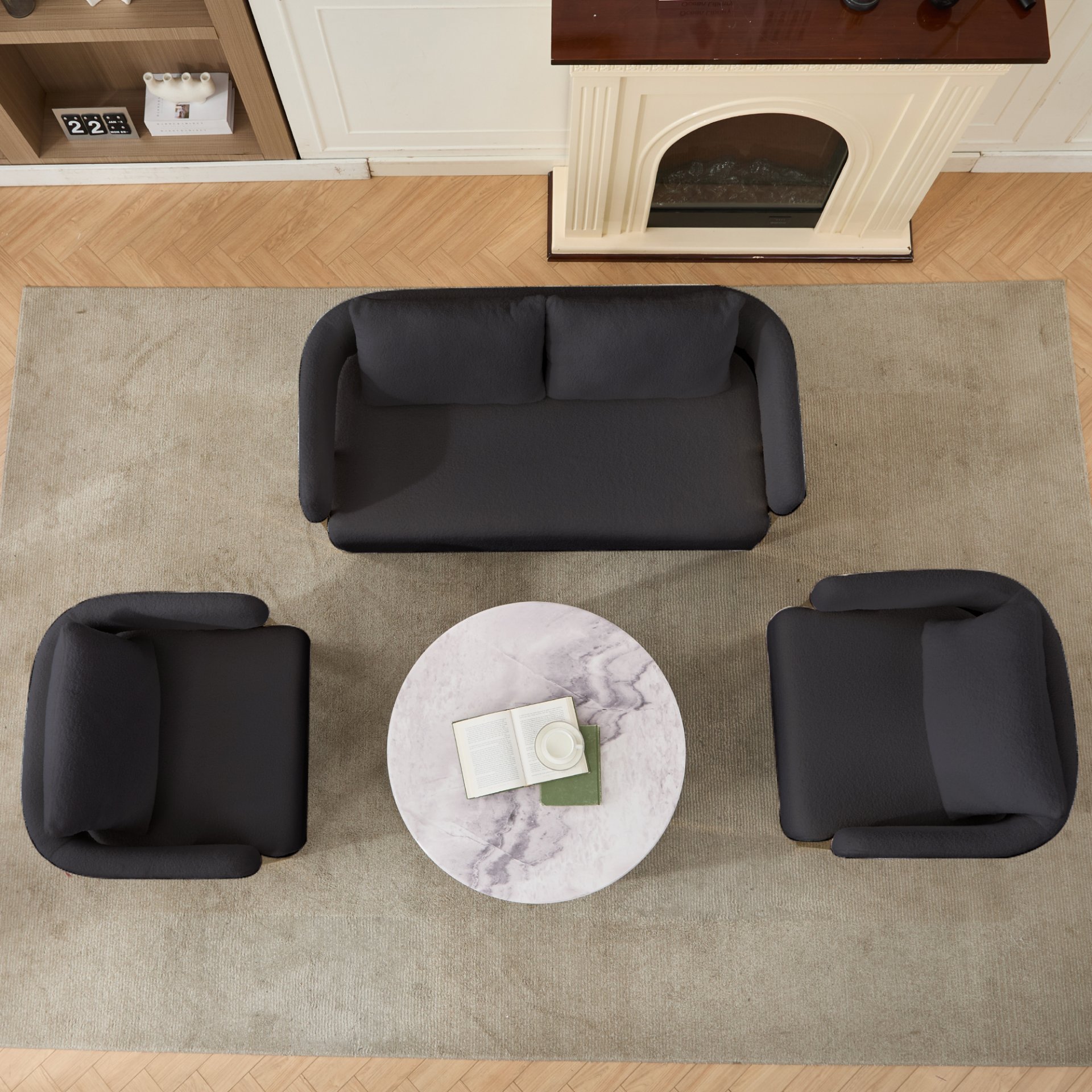 Decorative Upholstered Side Chair For Living Room - Black / Gold - Image 4