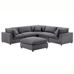 Cassandra - Modular 6 Piece Sectional - Charcoal Gray