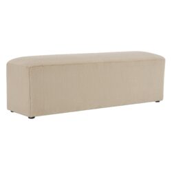 Long Plush Ottoman, Simple Footstool And Seat For Home Use - Almond