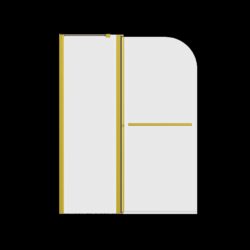 Frameless Folding Shower Doors For Bathtub - Brushed Gold