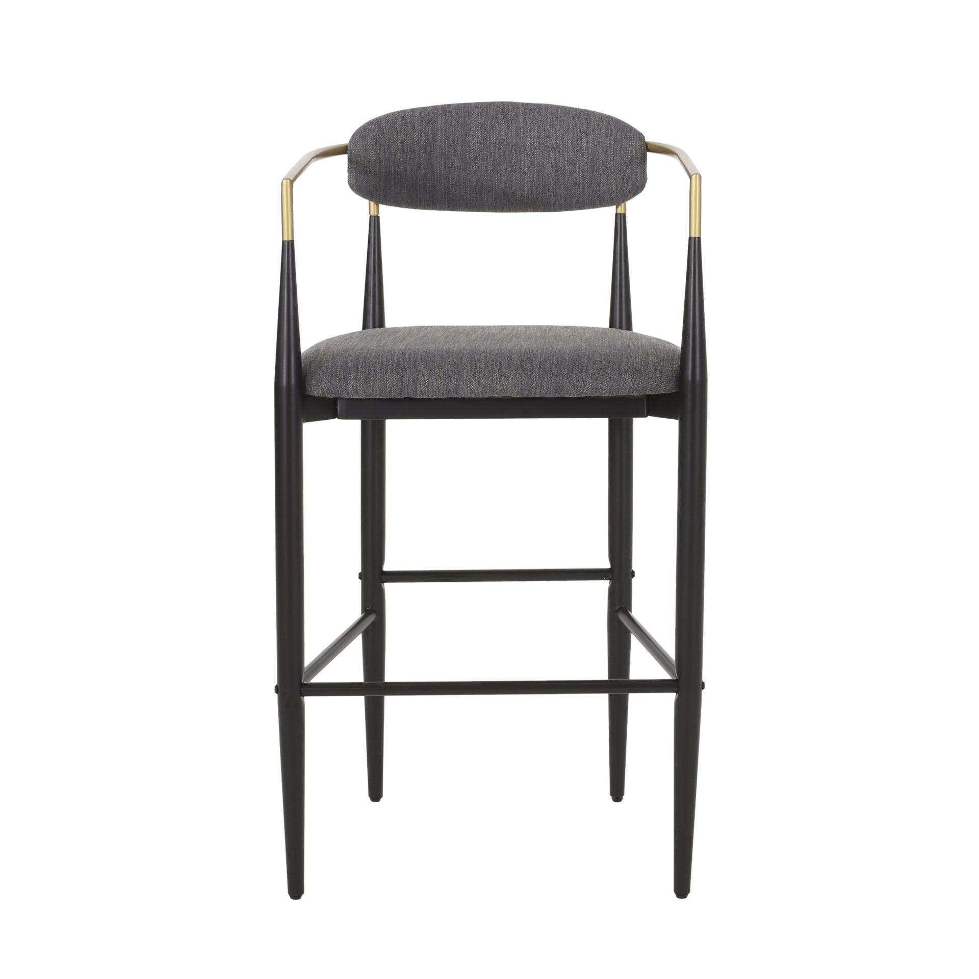 Upholstered Bar Stools With Backs For Kitchen Island (Set of 2) - Charcoal - Image 6