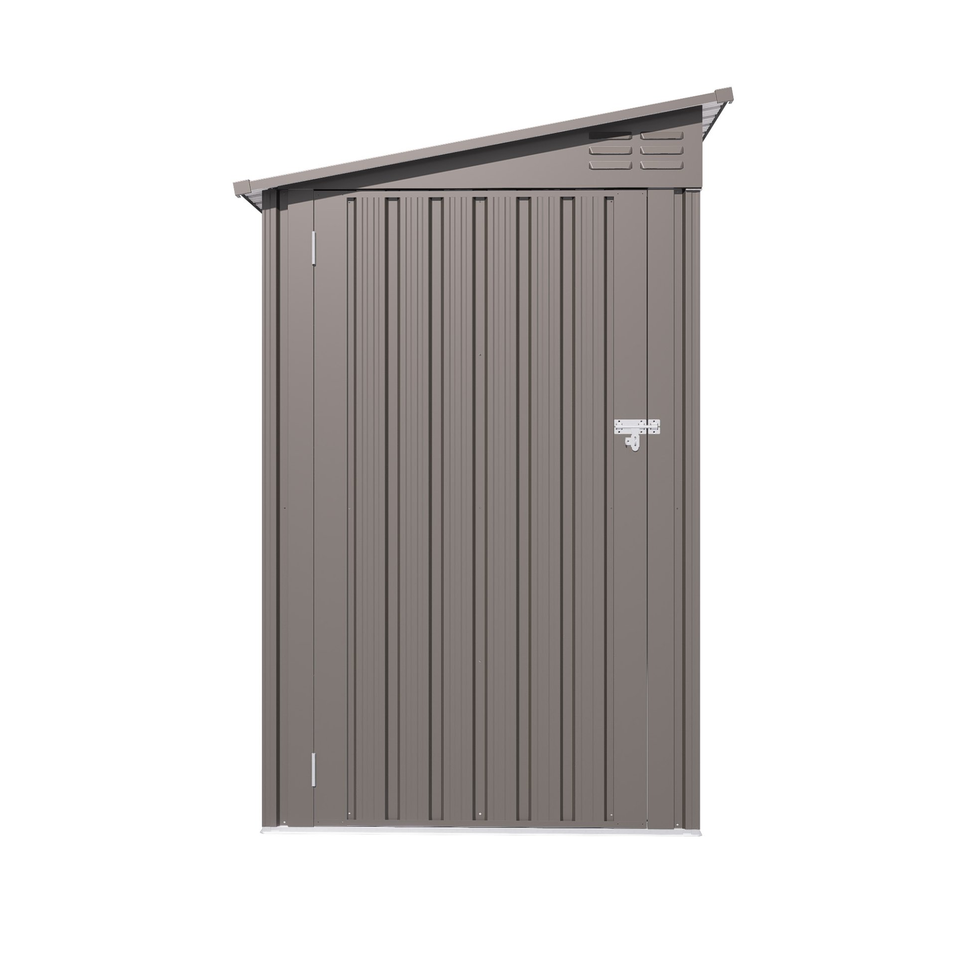 Metal Outdoor Storage Shed 4 X 9 Ft With Sloping Roof, Vents, And Side Door - Gray - Image 15