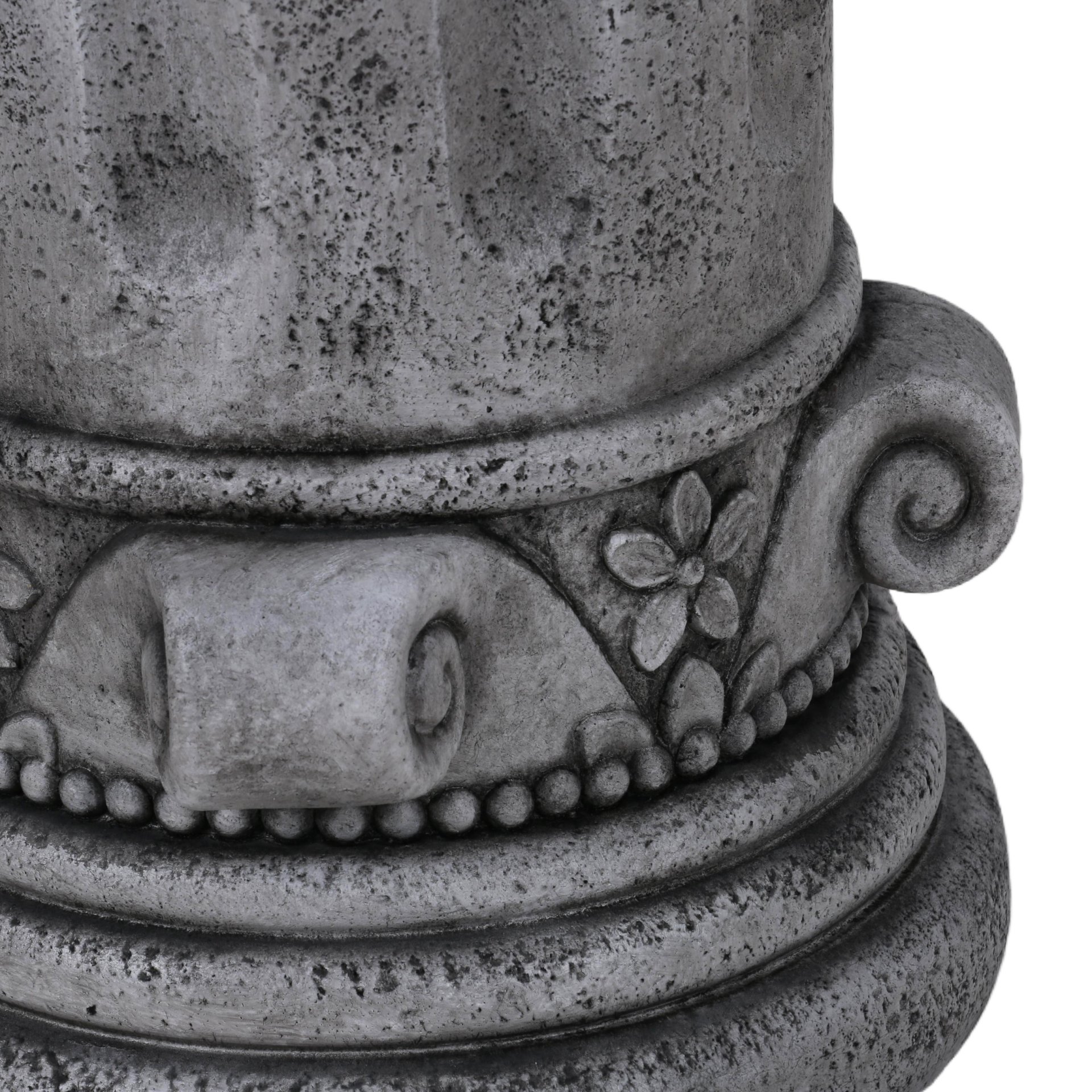 Outdoor End Table, Round Side Table For Patio And Garden - Antique Gray - Image 7