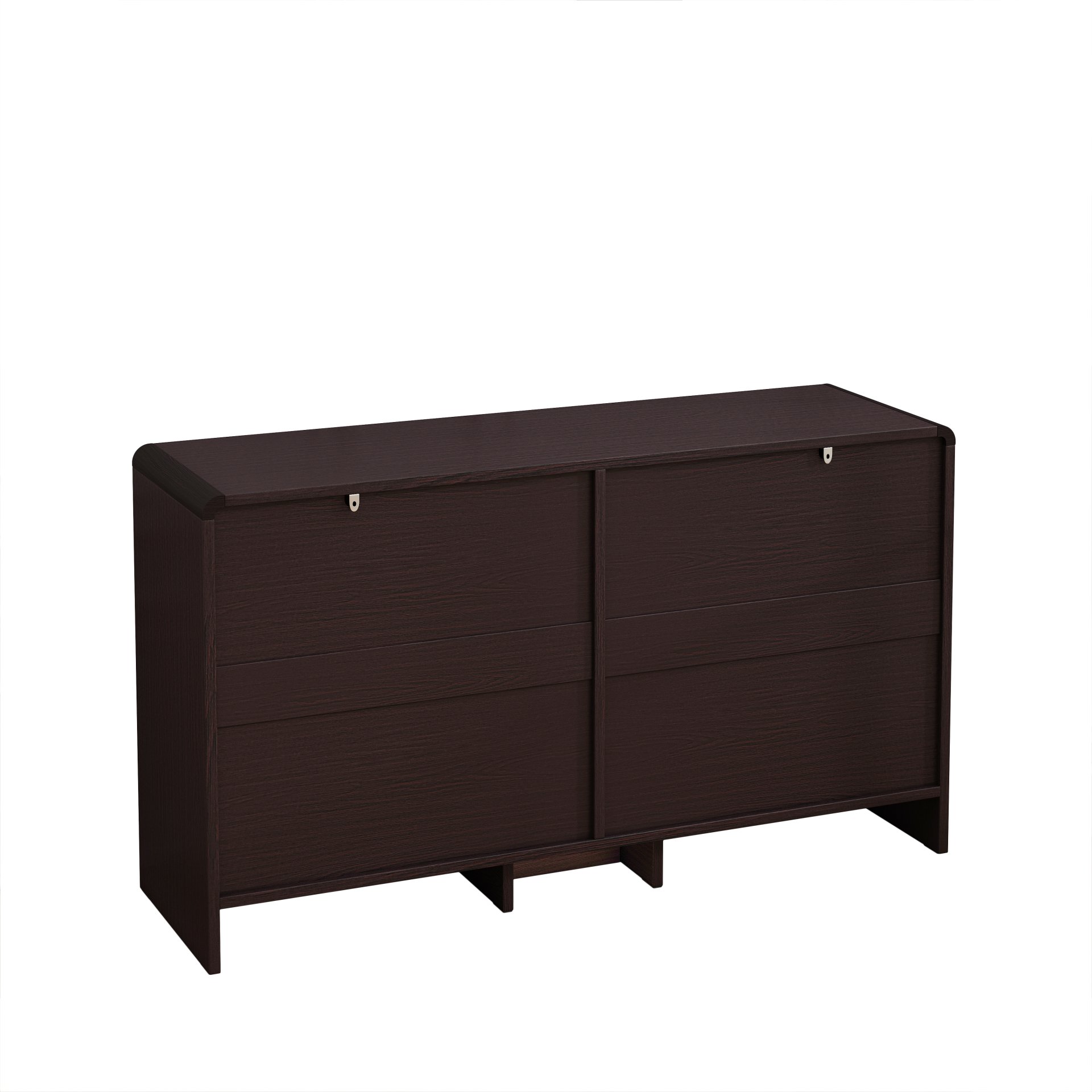 Arc Shaped Corner Rattan Cabinet With 6 Drawers - Reddish Brown - Image 7