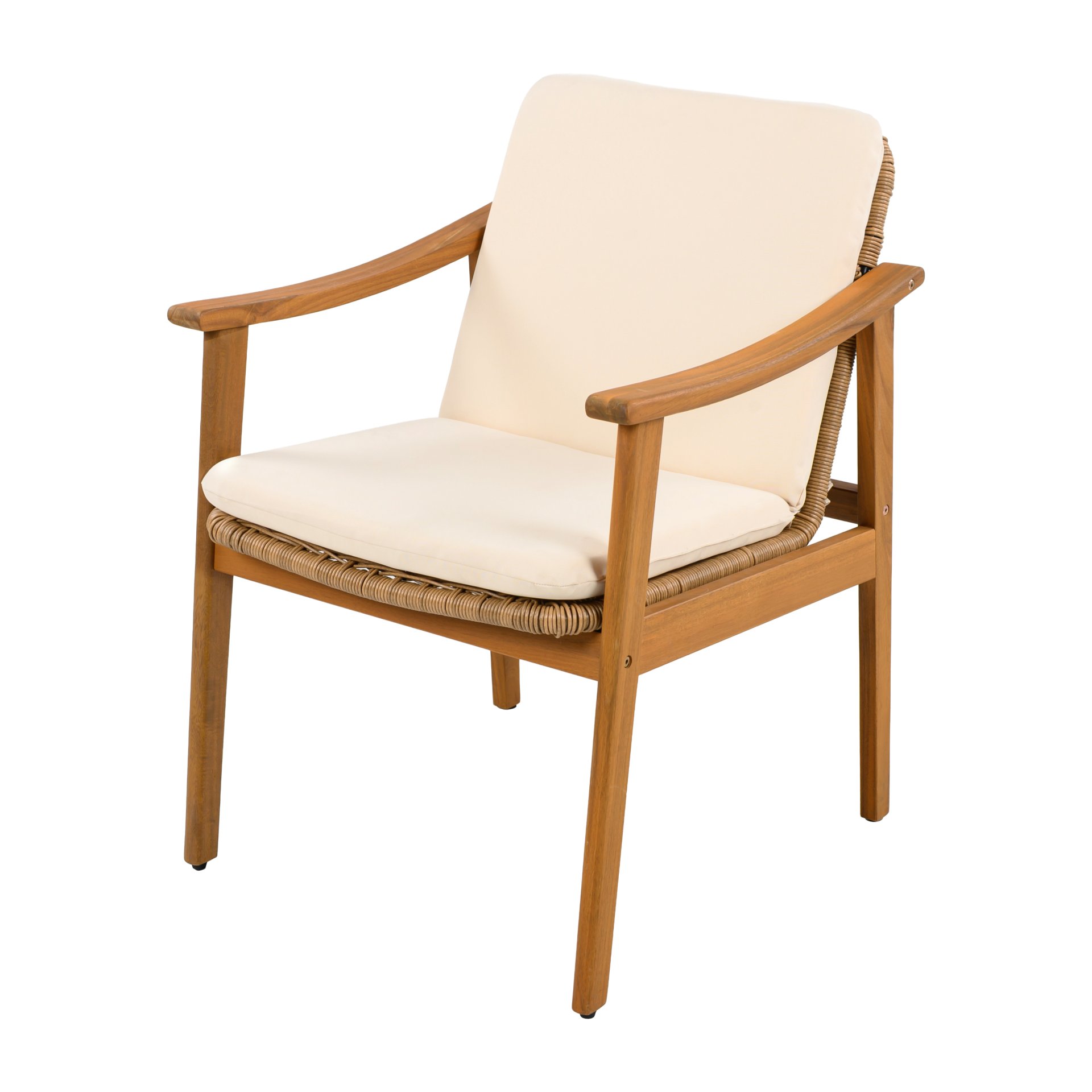 Outdoor Dining Chairs (Set of 2) - Teak / Beige - Image 7