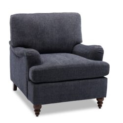 Candor - Arm Chair With English Roll Arms - Navy