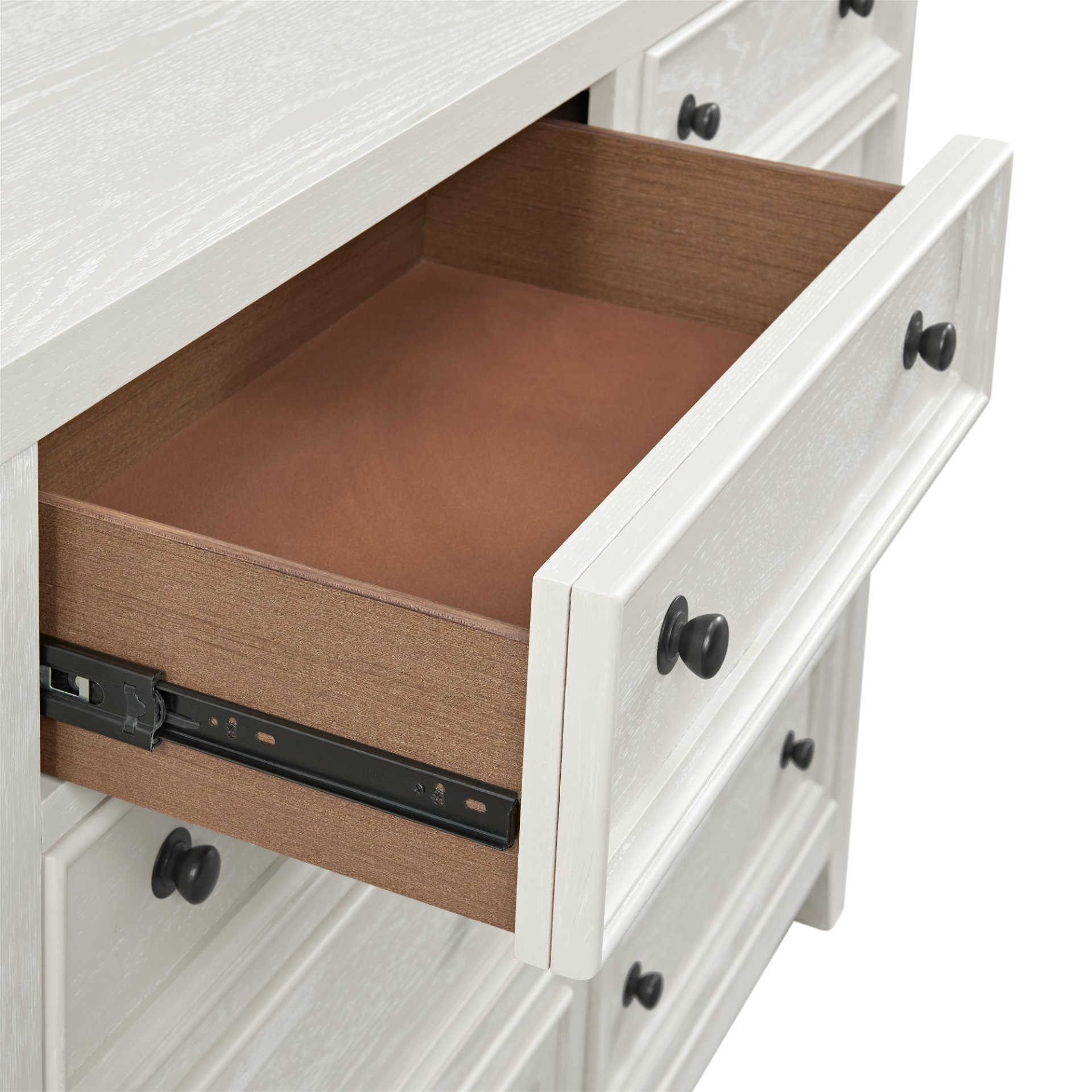 8 Drawer Dresser With Classic Framed Fronts And Smooth Glides - White - Image 5