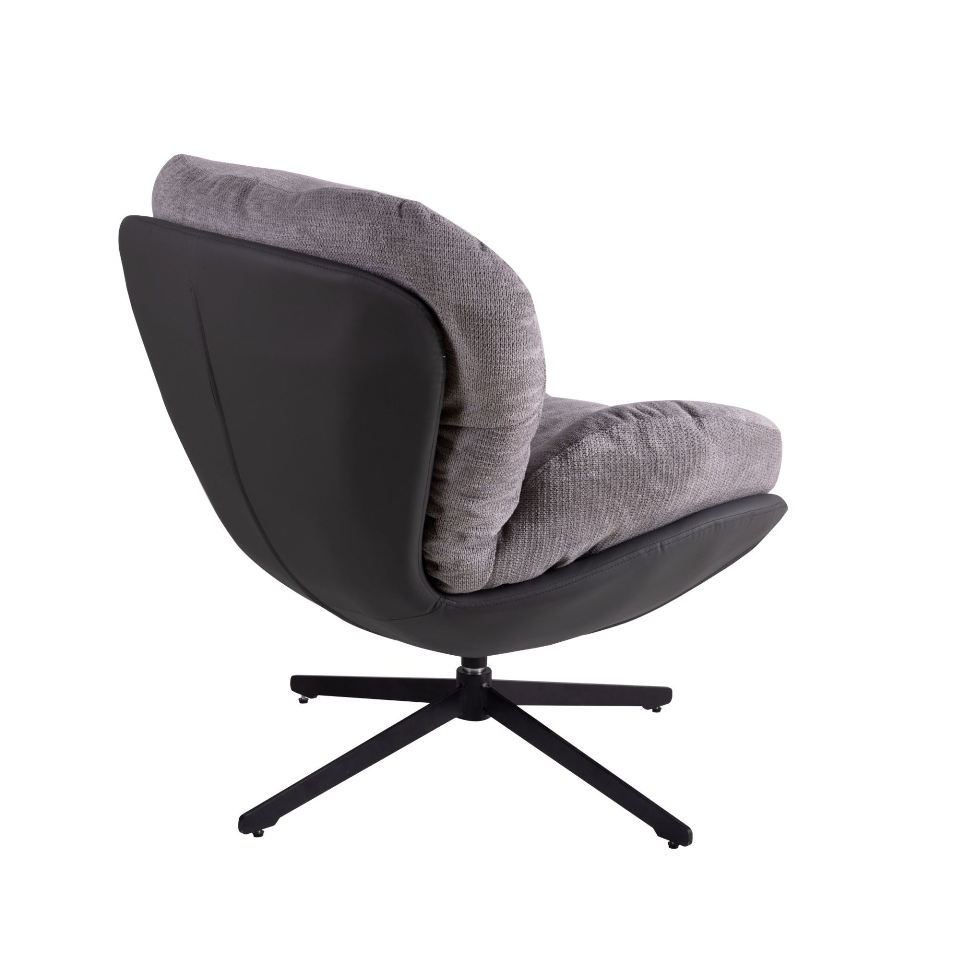 360° Swivel Office Chair, Modern Chenille Chair With And Metal Base Frame, No Wheels, Accent Chair - Gray - Image 15