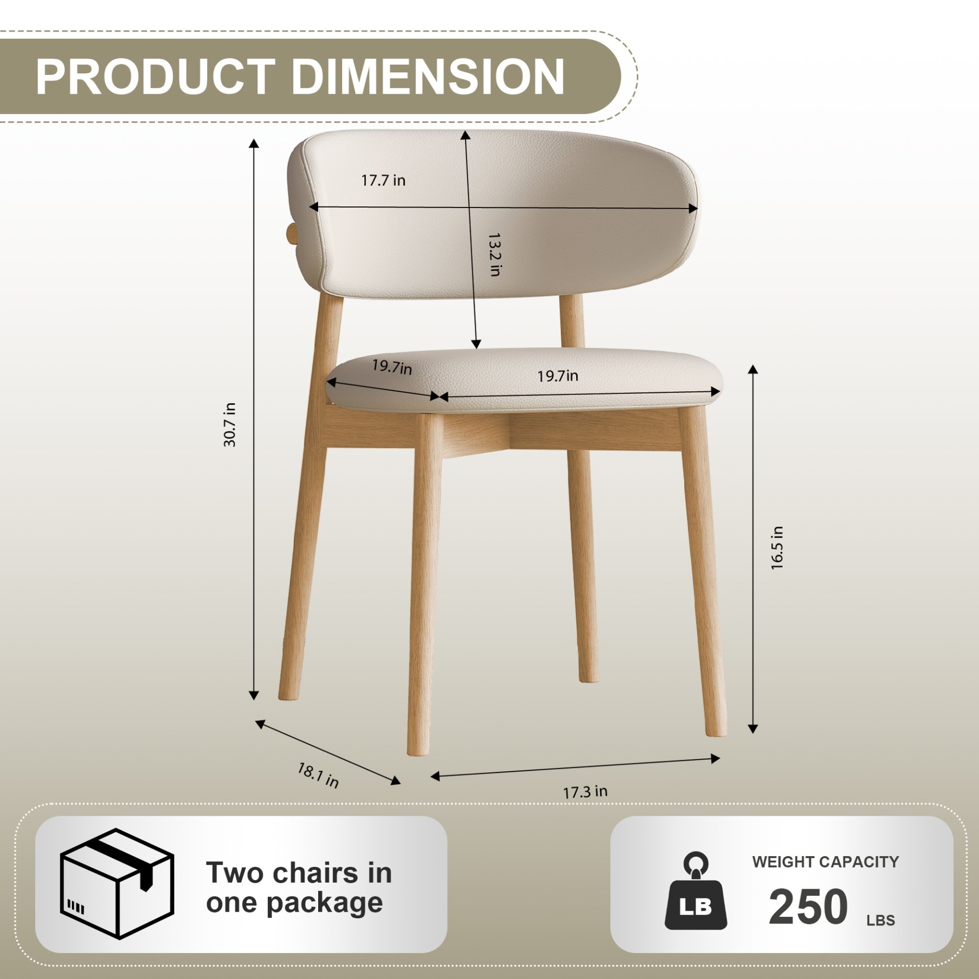 Dining Chair For Dining Room, Kitchen (Set of 2) - White - Image 8