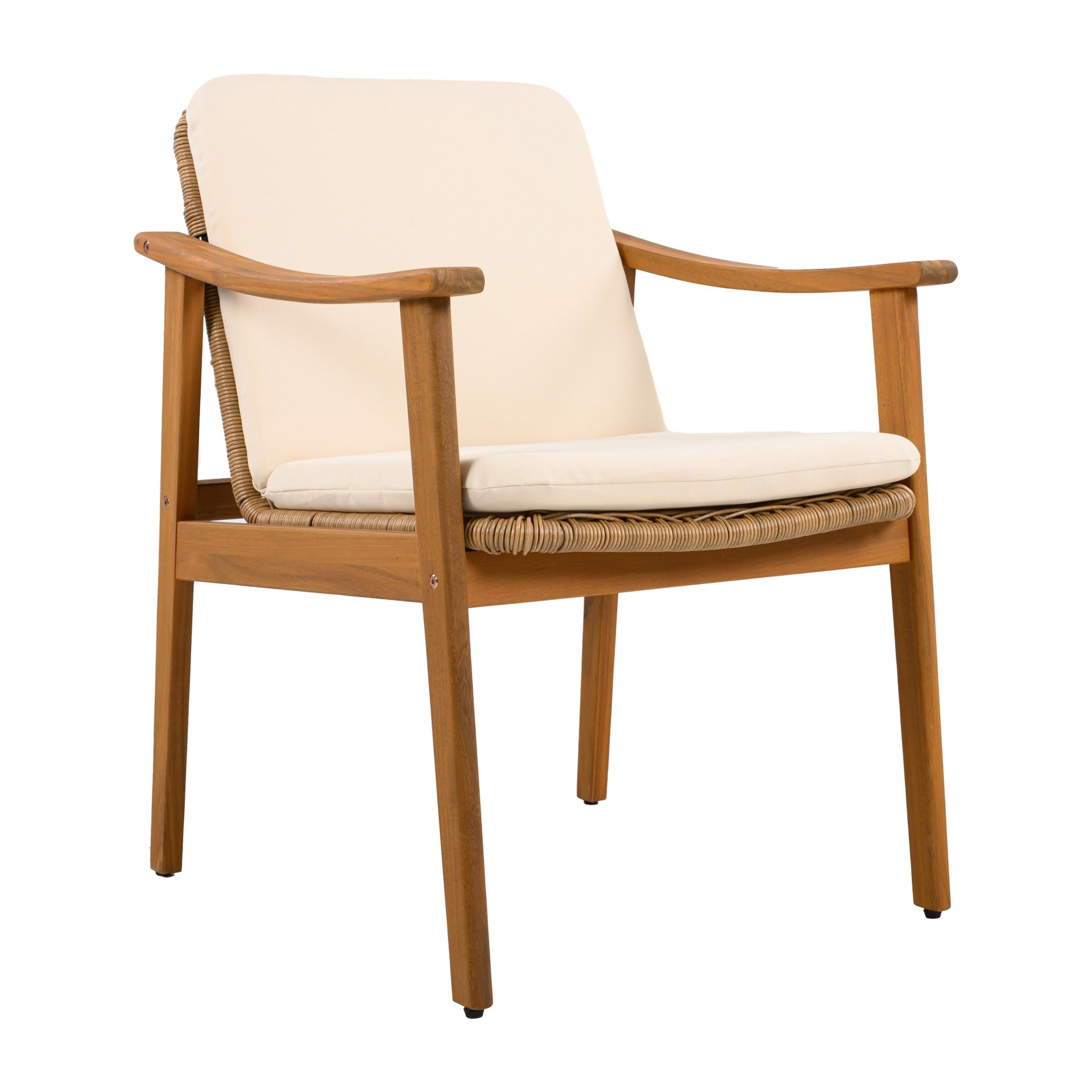 Outdoor Dining Chairs (Set of 2) - Teak / Beige - Image 8