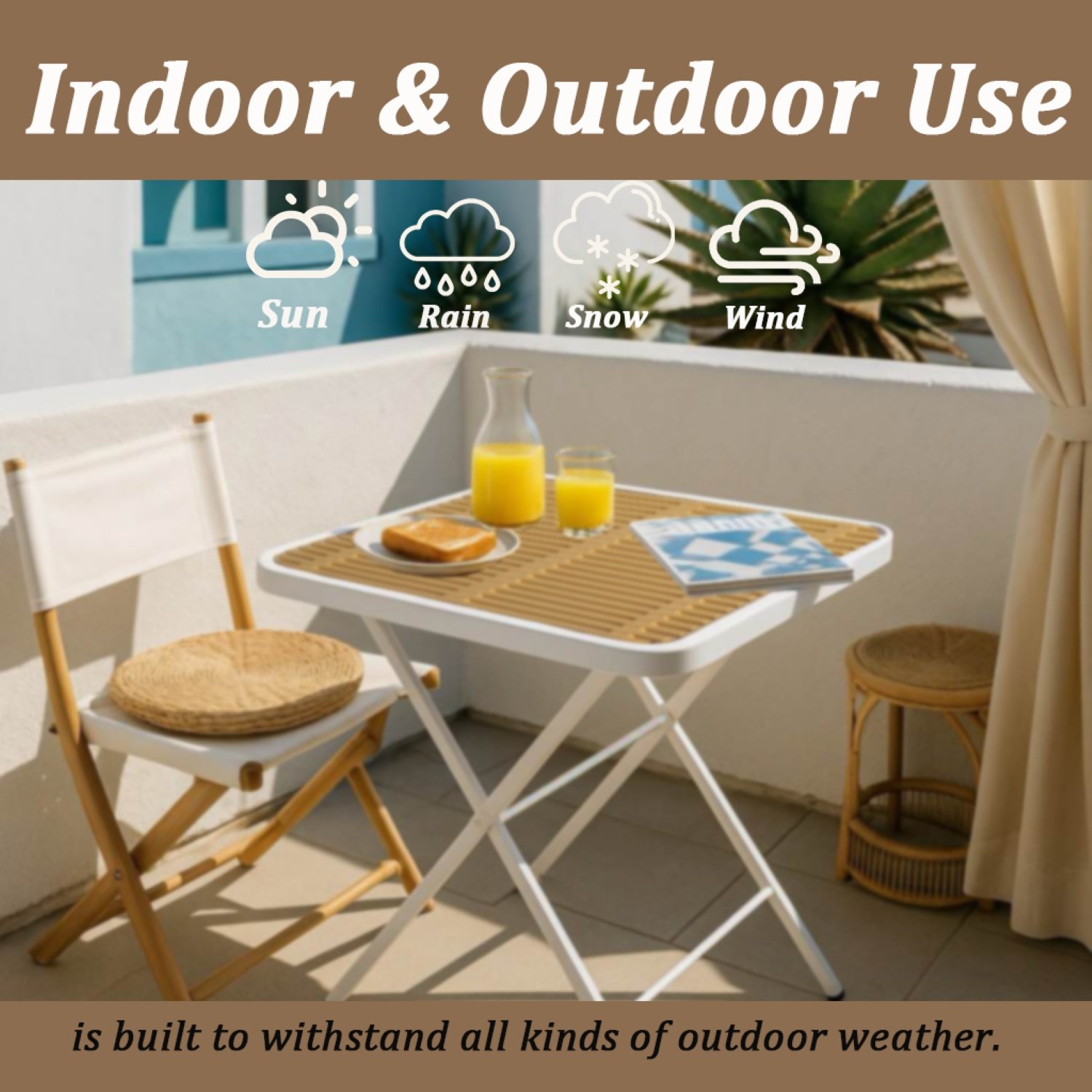 2 Pack Lounge Chair Set With Folding Square Table - Khaki / Pale Green / White - Image 24