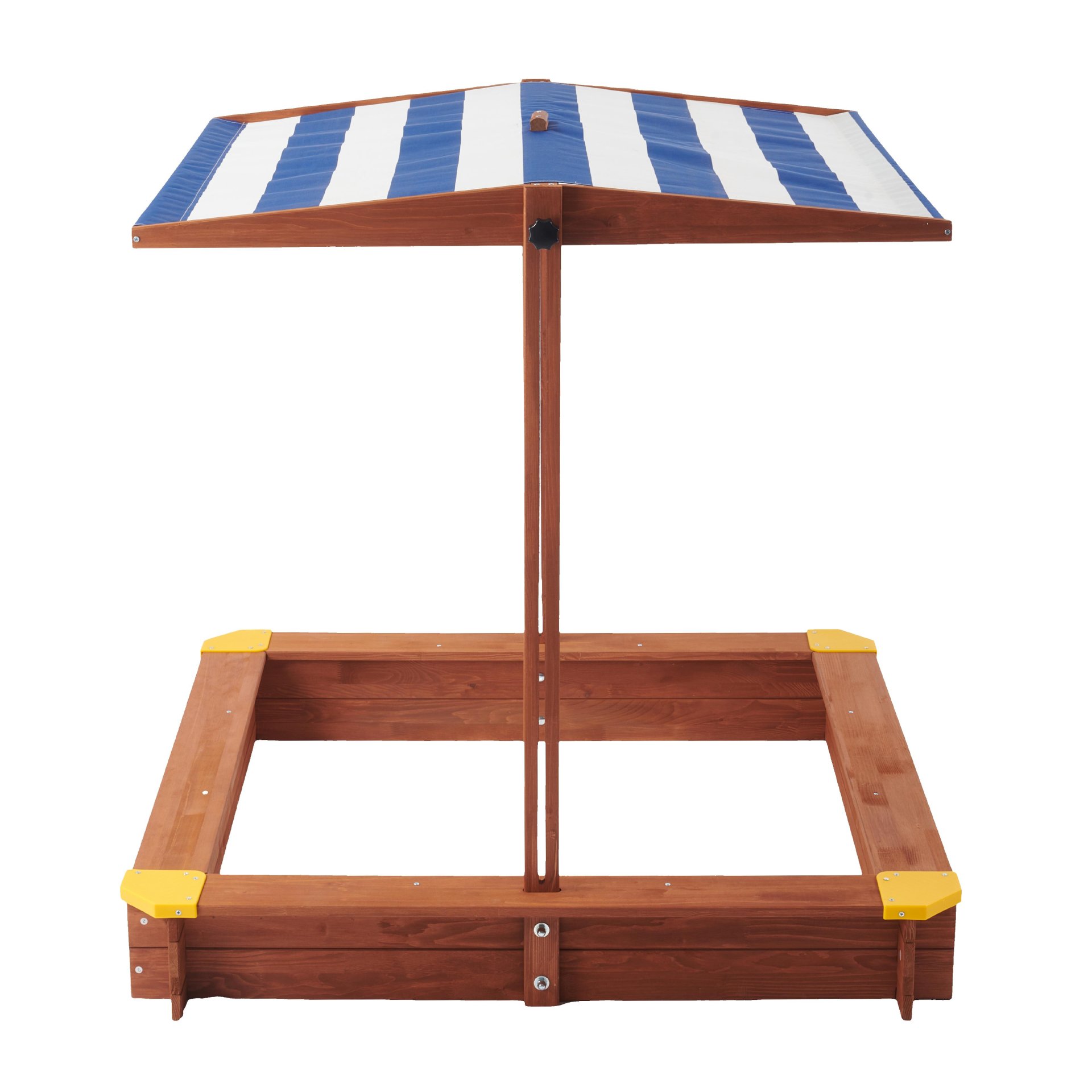 Kids Sandbox With Cover, Sand Box With Adjustable Canopy, Large Outdoor Cedar Sandpit For Backyard Play - Reddish Brown - Image 9